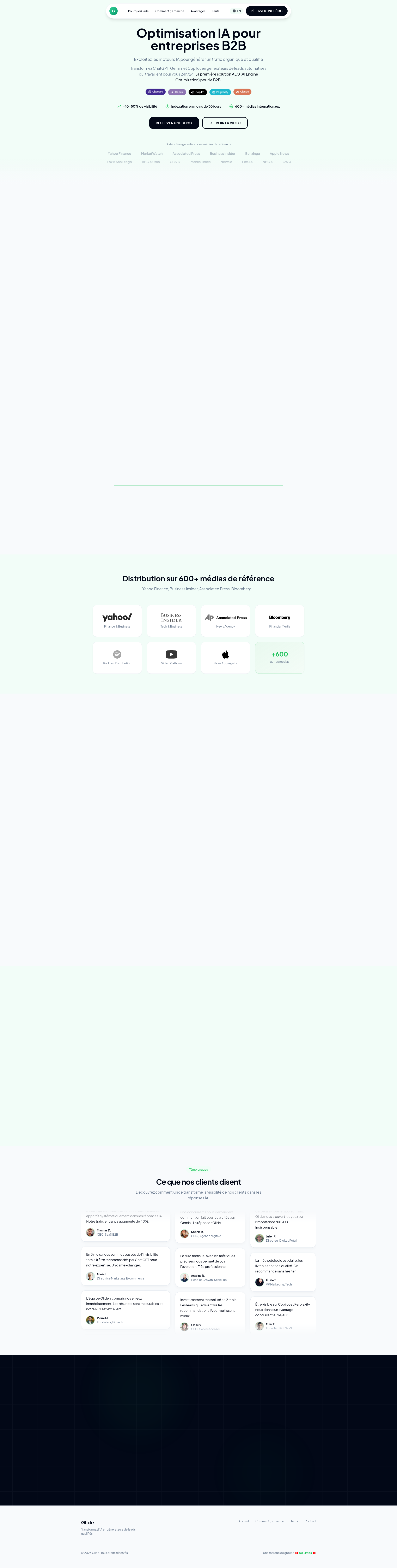 Glide - Optimisation IA pour entreprises B2B logo