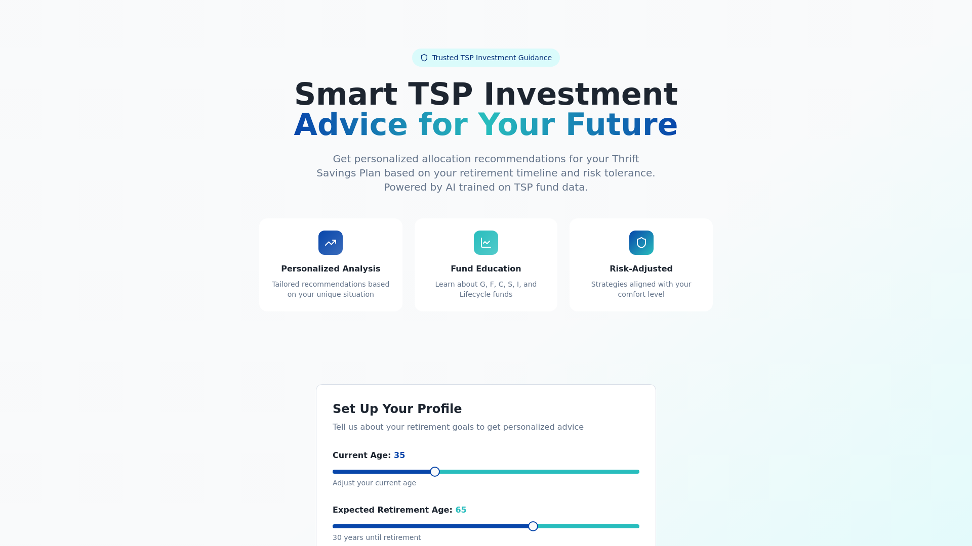 TSP Advisor - Smart Investment Guidance for Federal Employees
