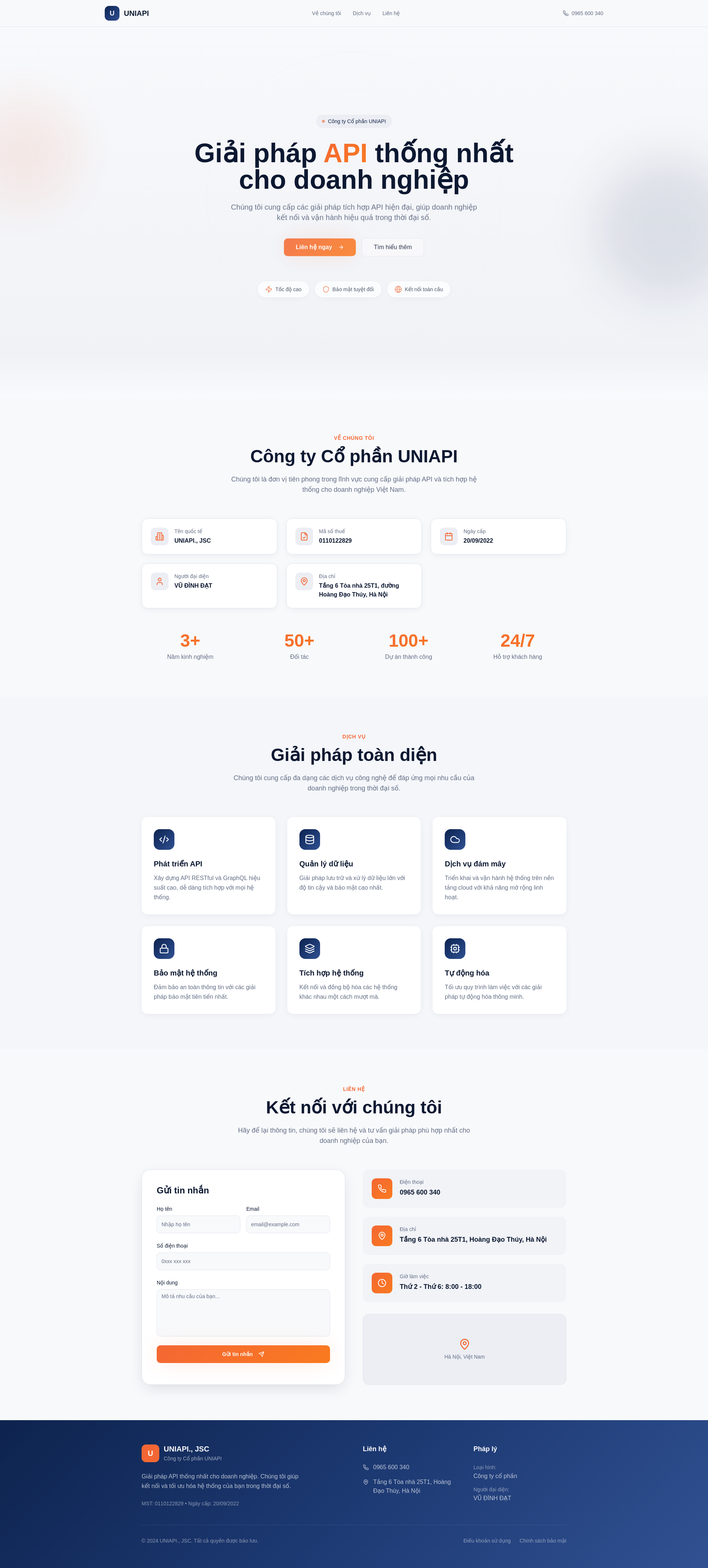Api Suni UNIAPI - Giải pháp API thống nhất cho doanh nghiệp