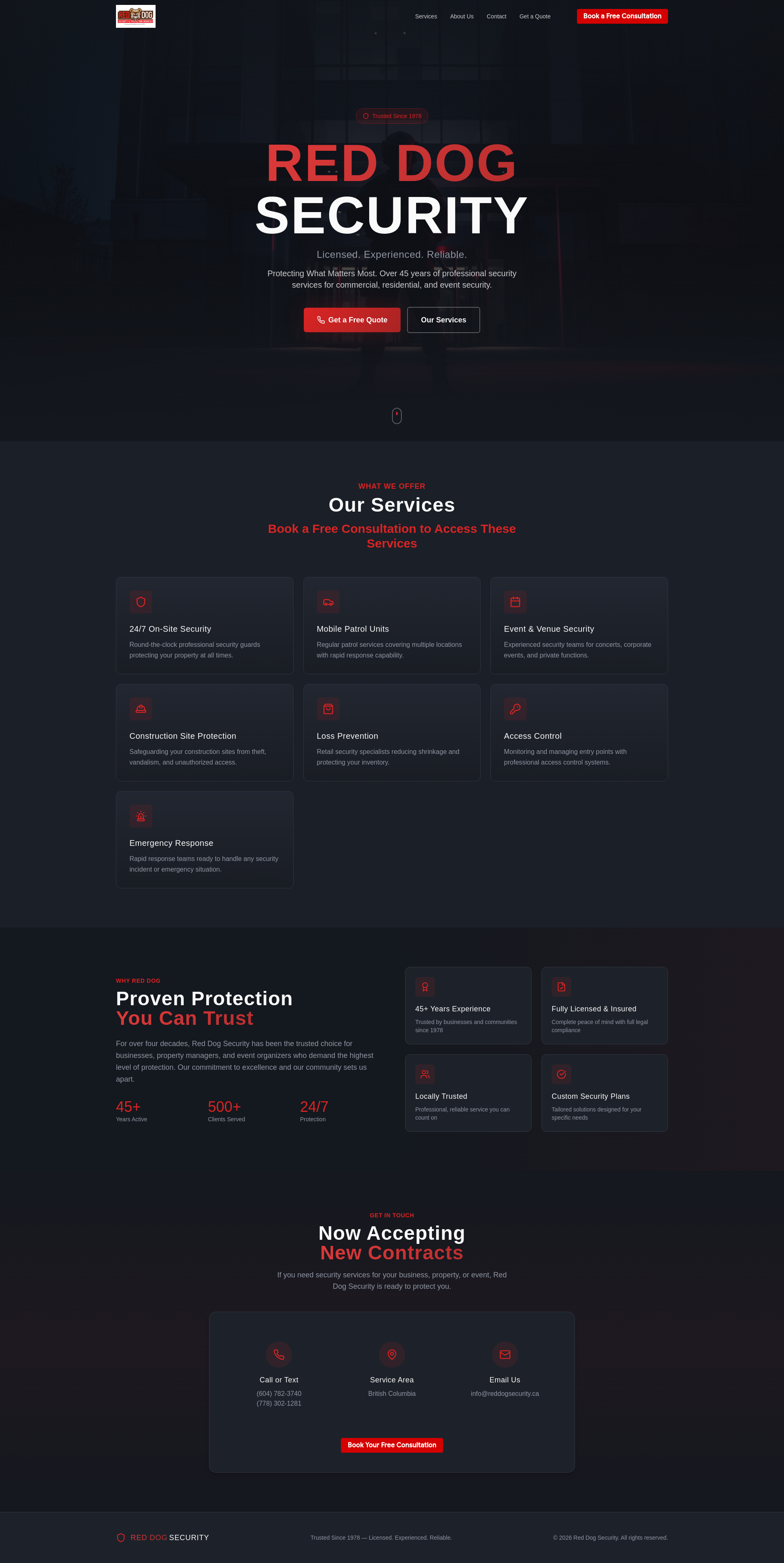 Red Dog Security | Professional Security Services Since 1978
