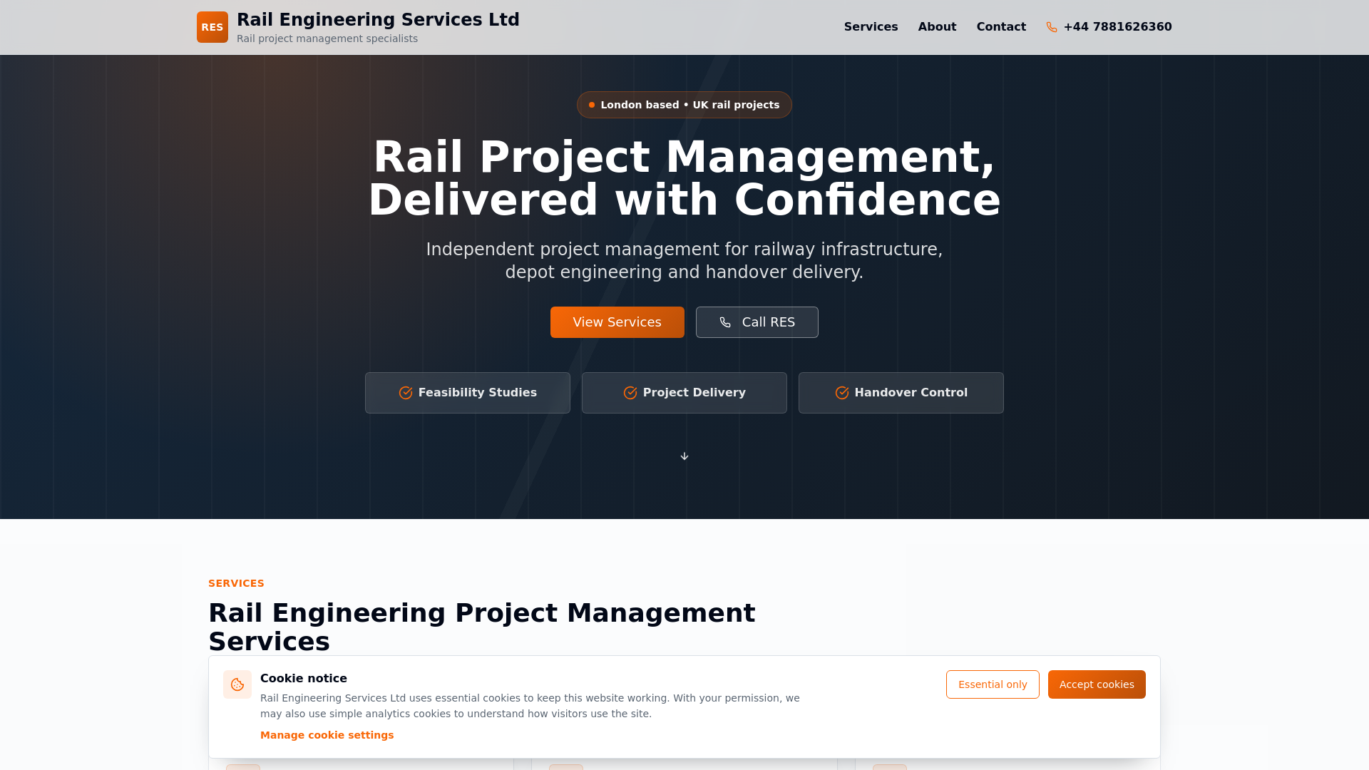 Rail Engineering Services Ltd - Railway Project Management Specialists