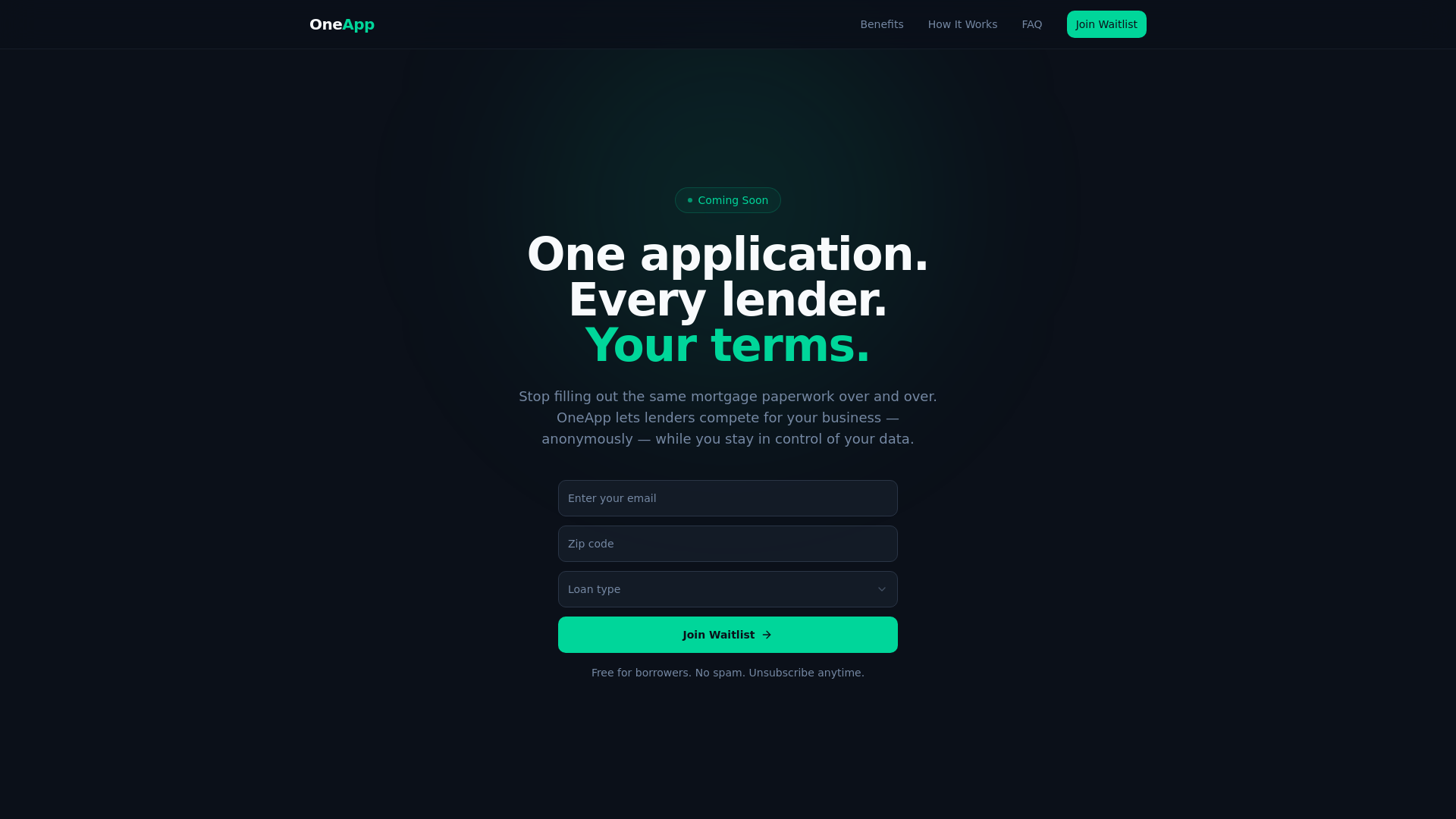 OneApp — One Application. Save Thousands. No Spam.