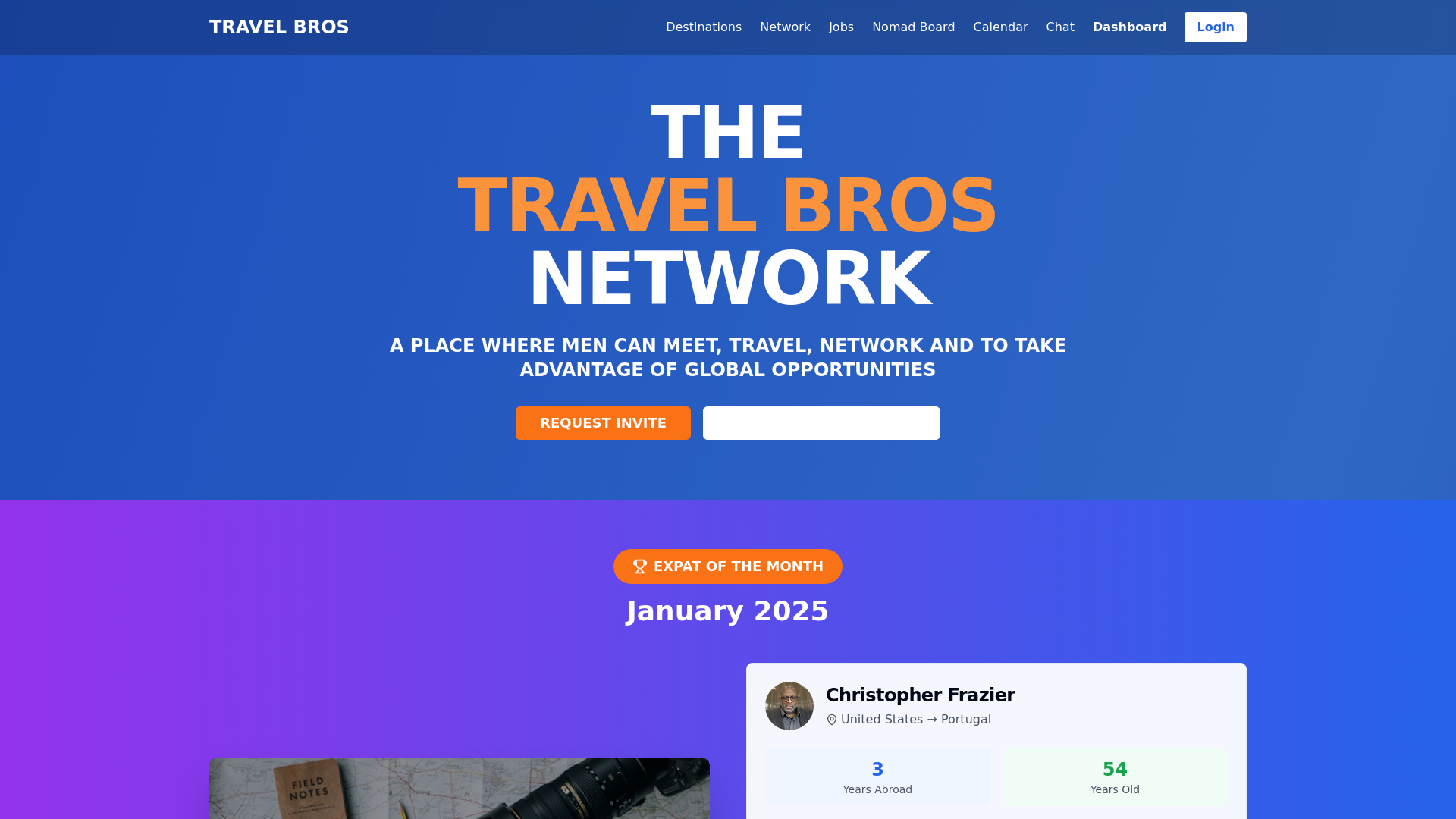 The Travel Bros Network - Exclusive Travel & Networking Platform for Men