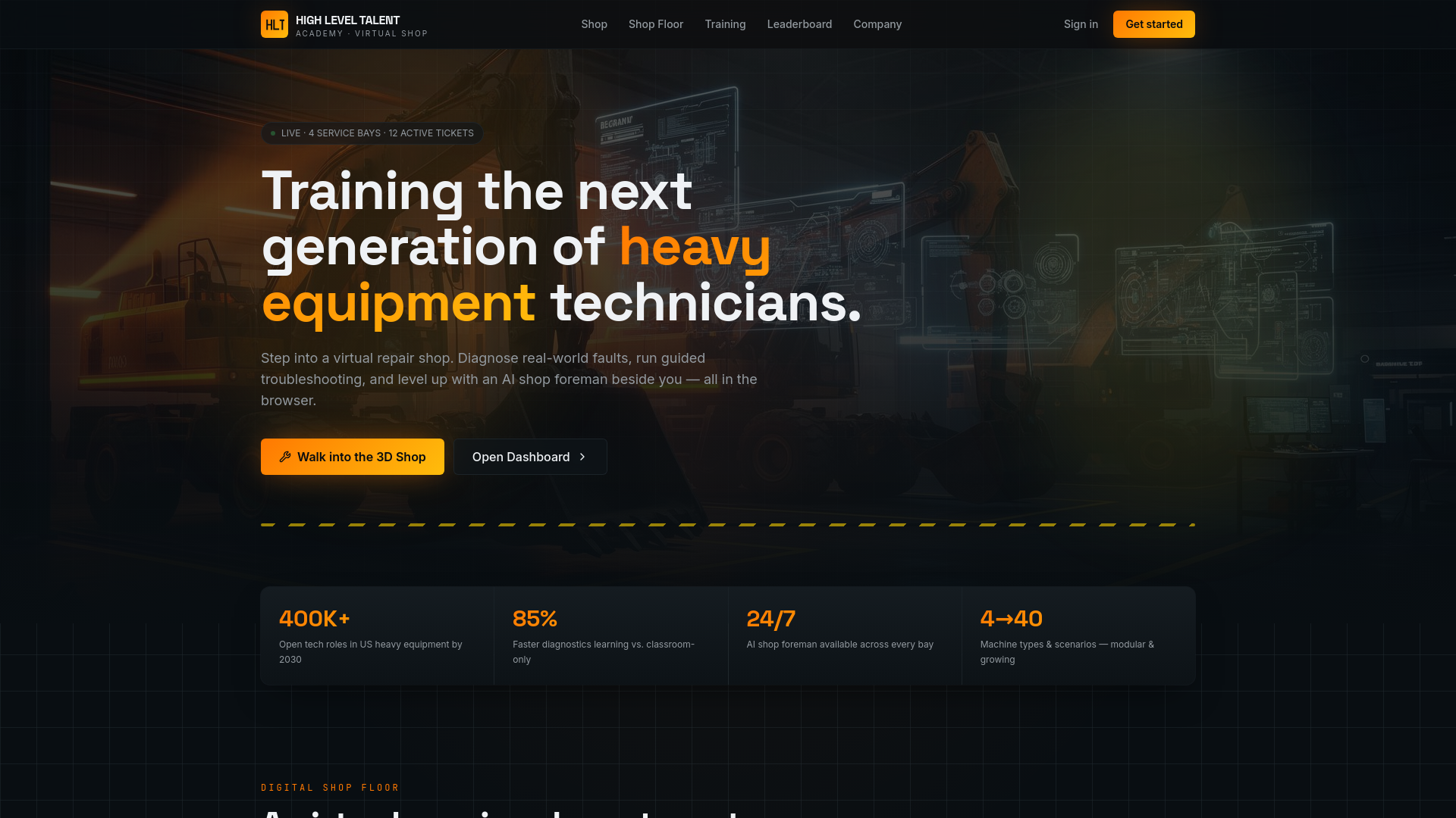 HLT Academy — Virtual Heavy Equipment Shop