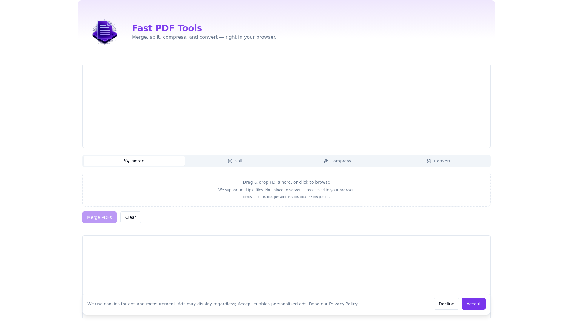 Fast PDF Tools — Merge, Split, Compress, Convert