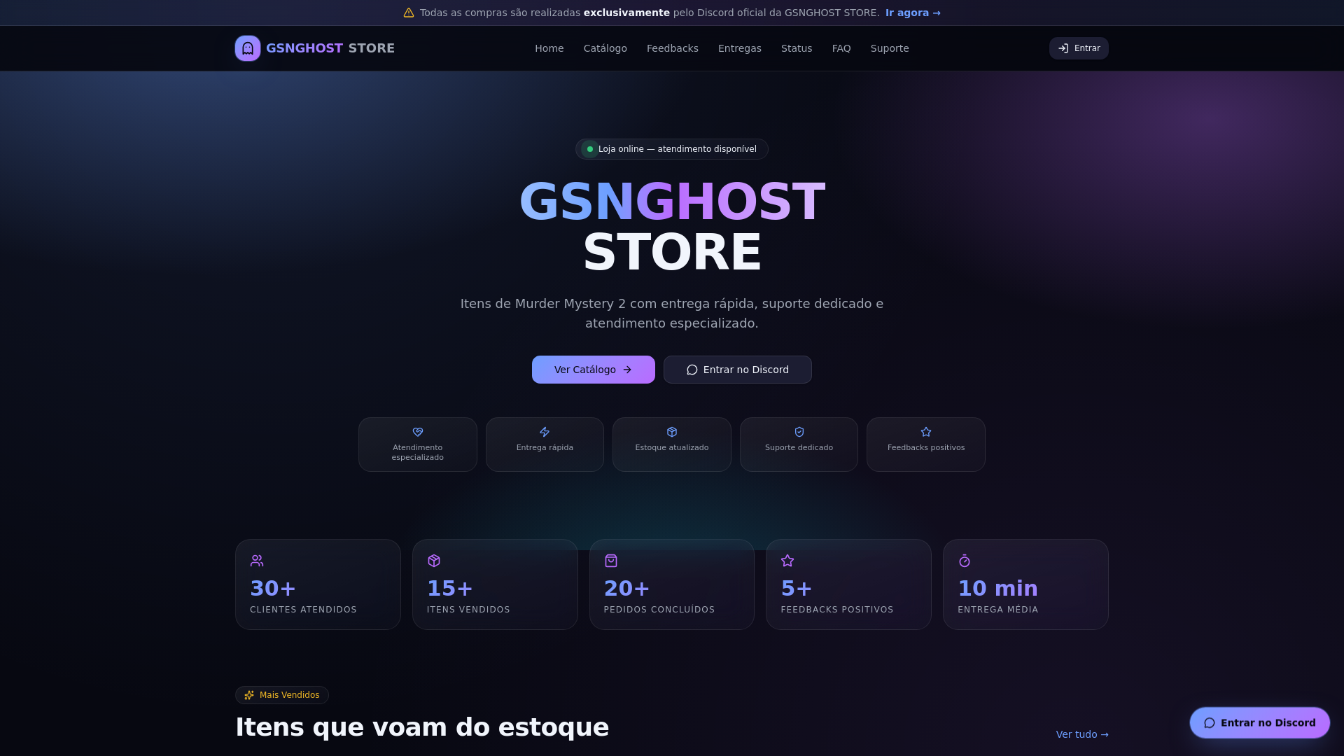 GSNGHOST STORE Atualização e Novidades
