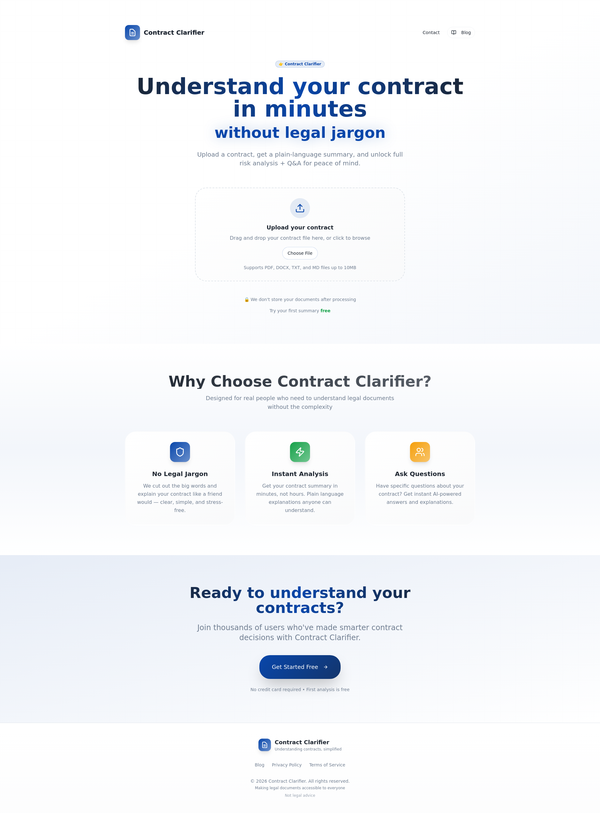 Contract Clarification Matrix Example Contract Clarifier - Understand Your Contracts in Minutes
