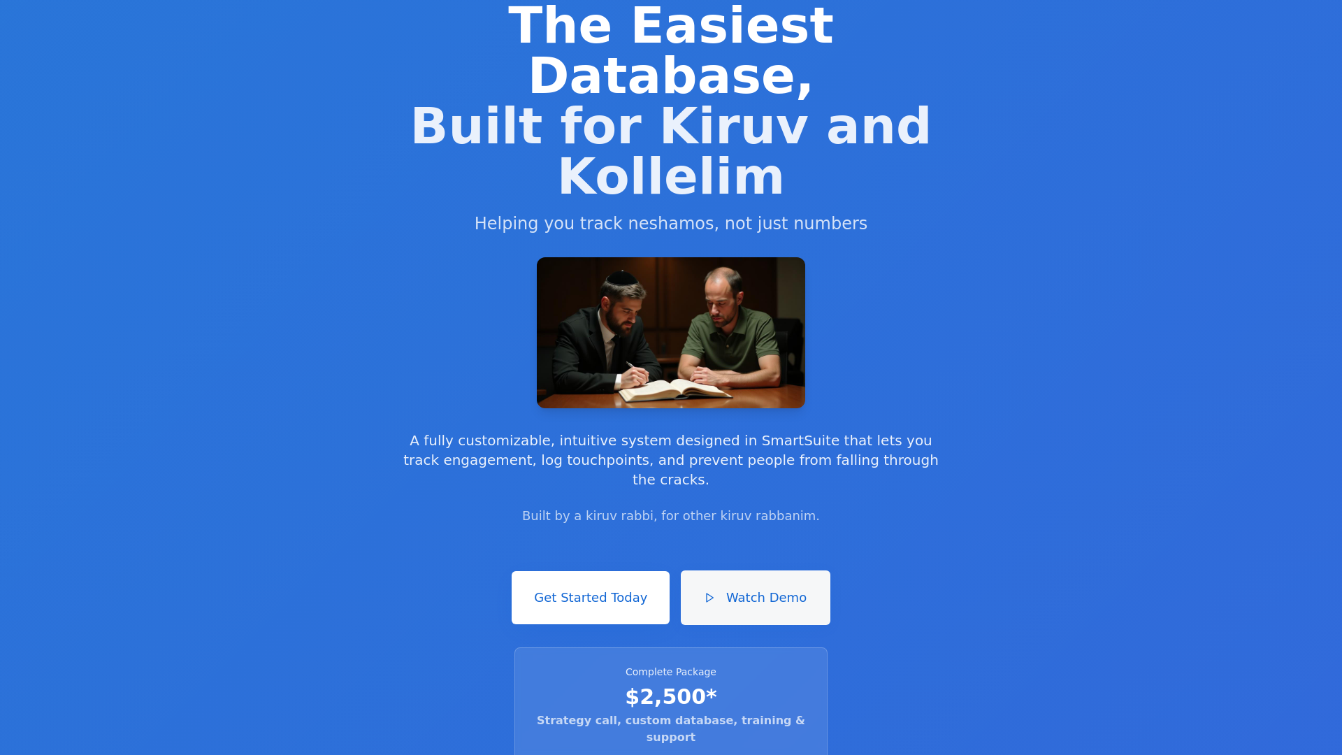 Kiruv CRM - Database Built for Kiruv Rabbis