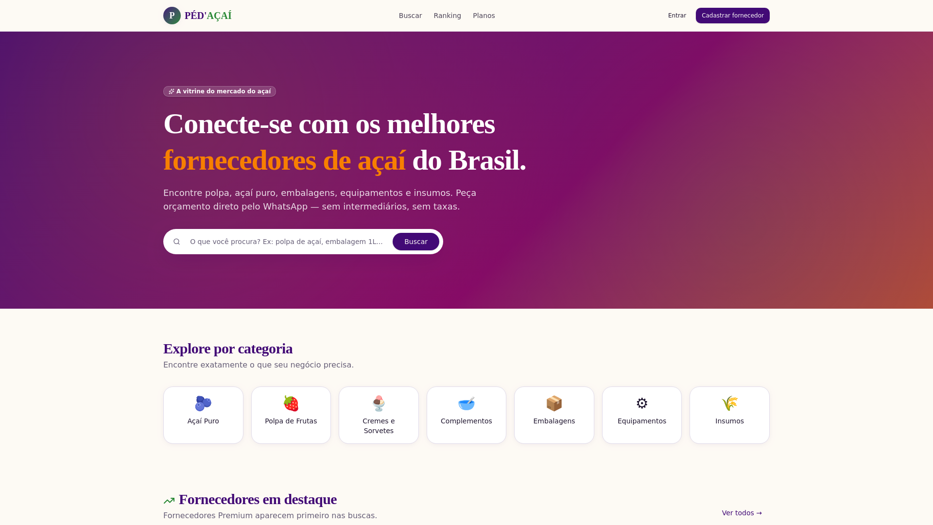 Planos — PÉD'AÇAÍ