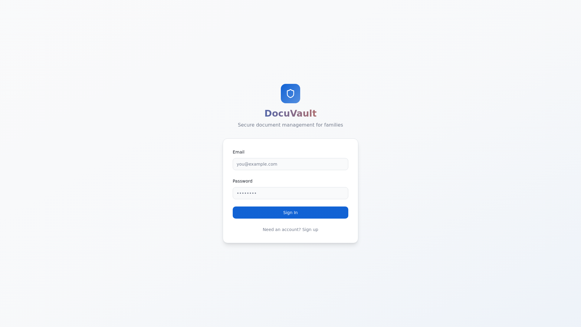 DocuVault - Secure Document Management for Families