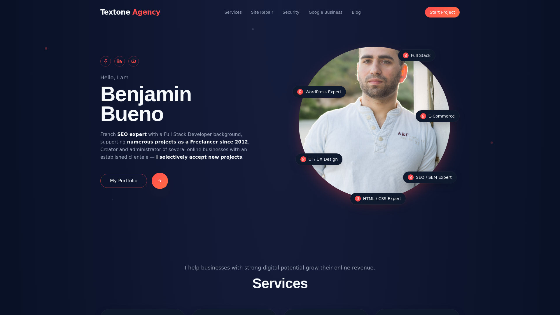 Textone Agency — SEO Expert & Full Stack Developer | Benjamin Bueno