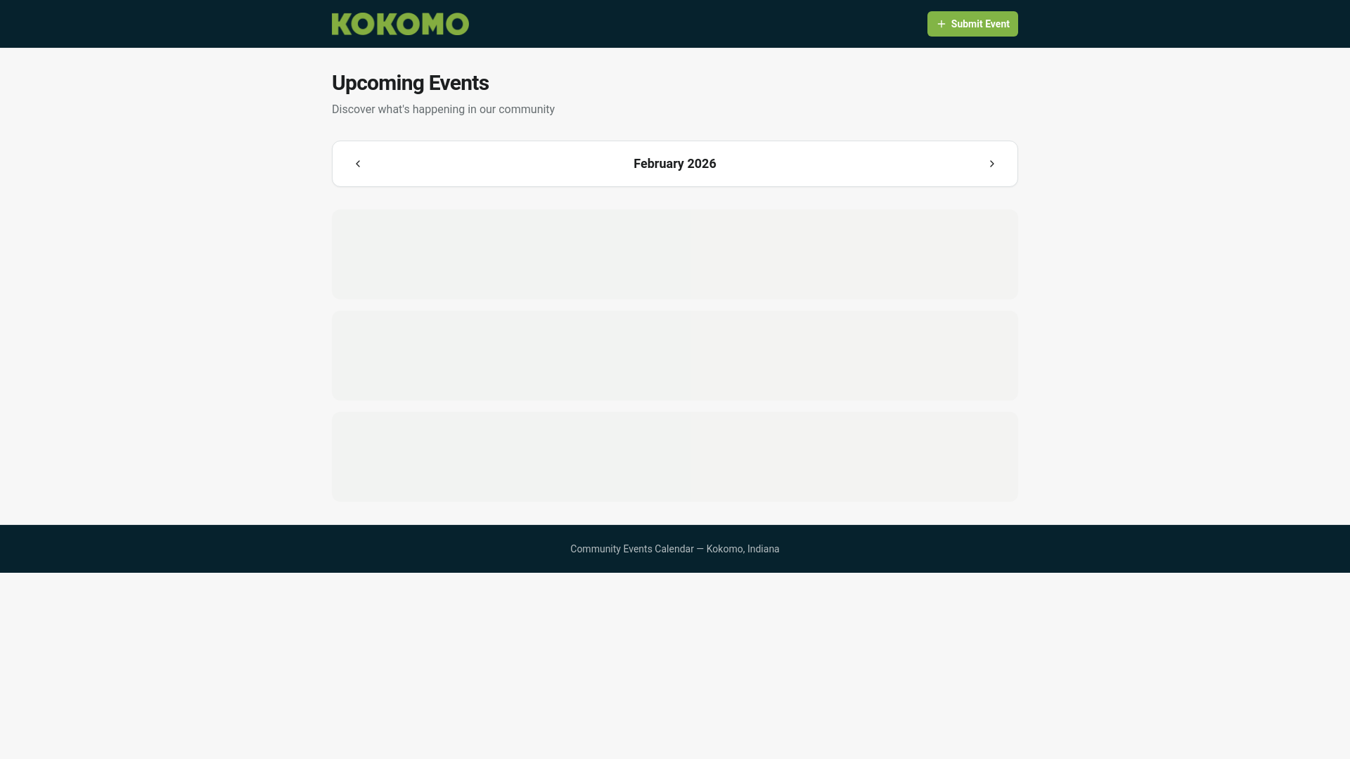Kokomo Calendar of Events
