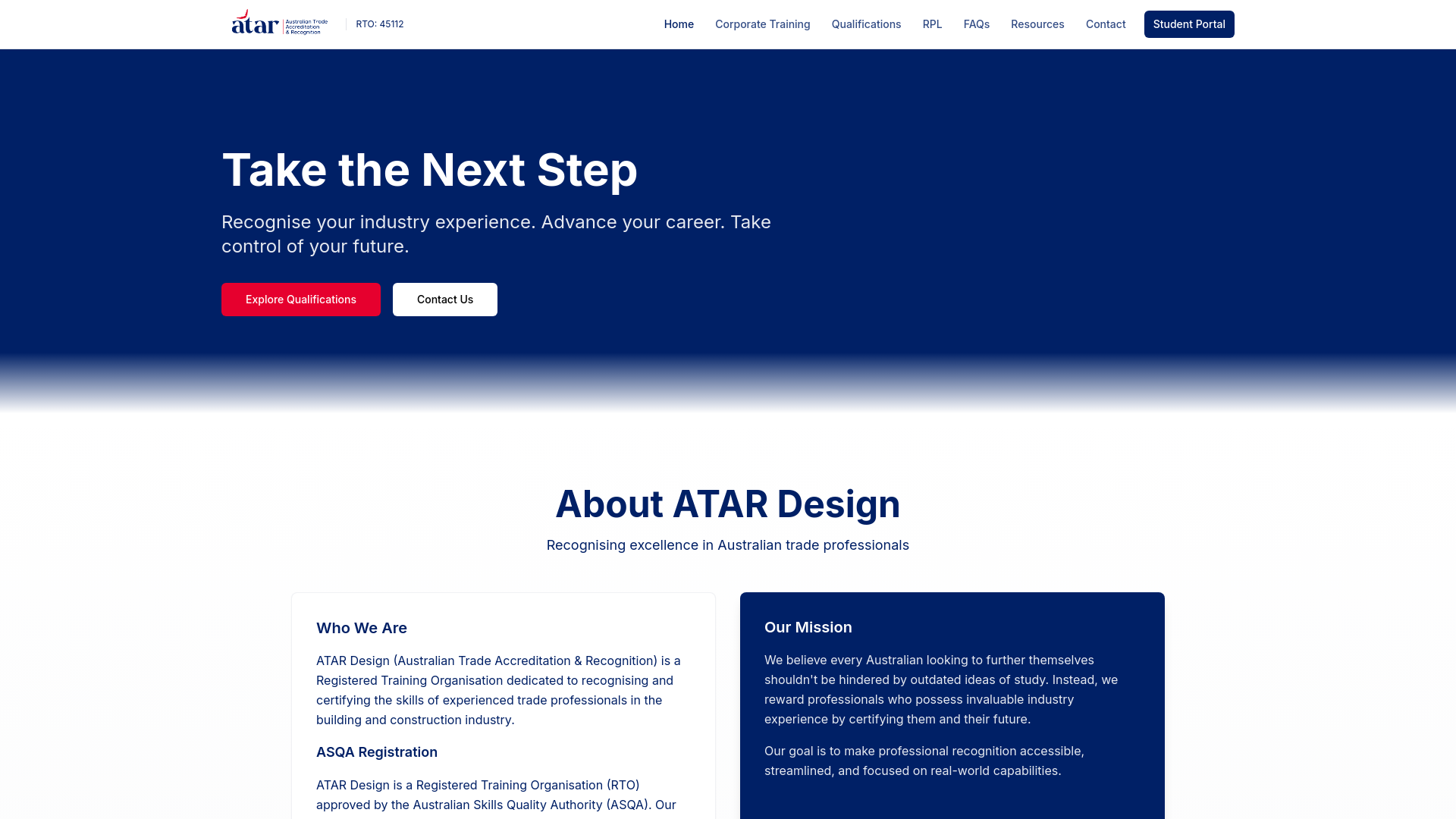 ATAR Design - Australian Training and Recognition