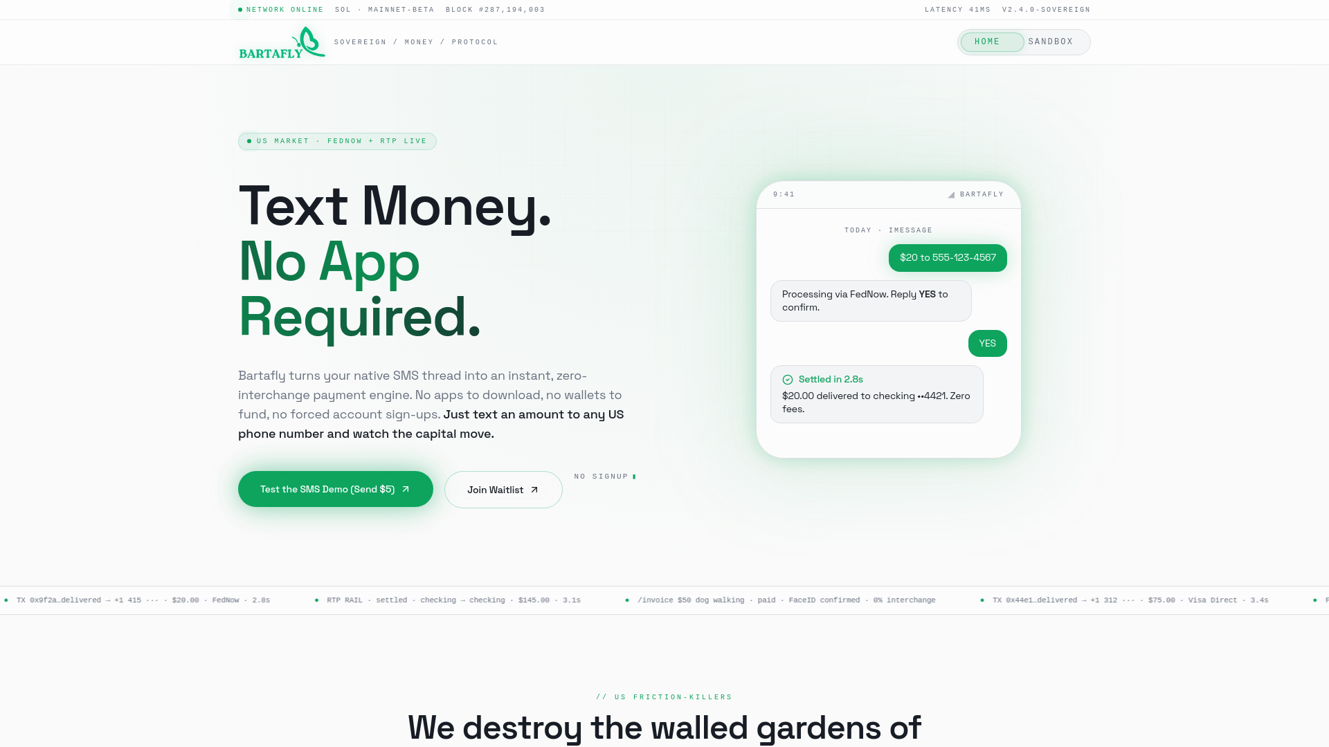 Bartafly // Sovereign Money Protocol