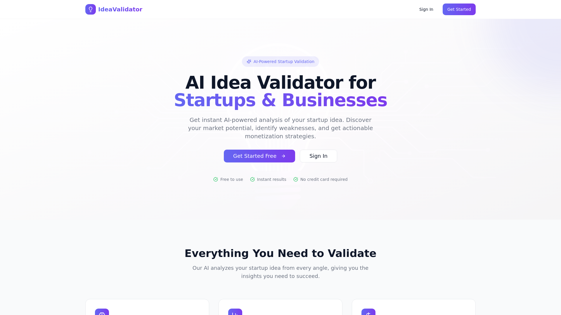 Idea Validator — AI Startup & Business Idea Validation