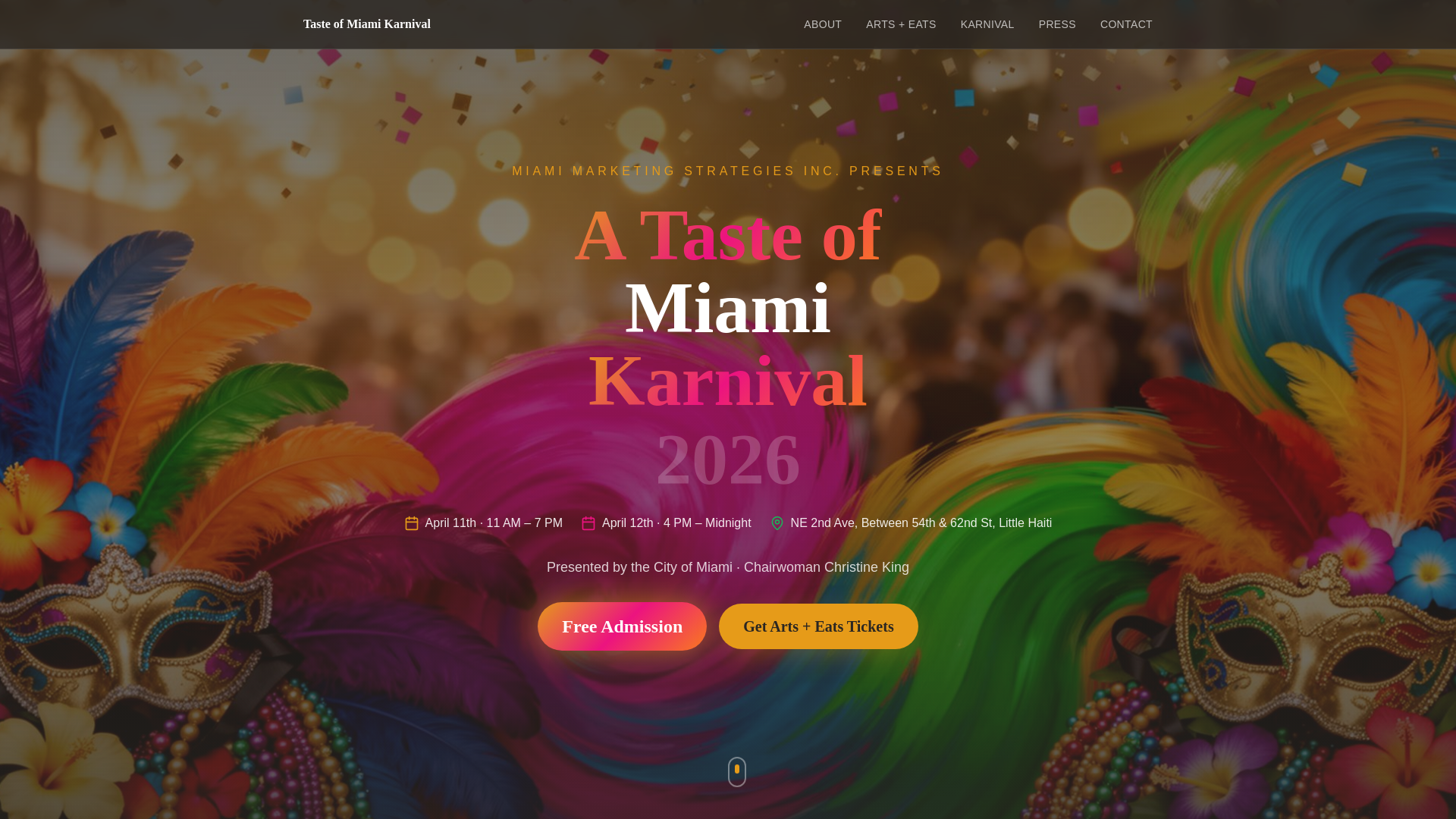 A Taste of Miami Karnival 2026 | April 11-12 | Little Haiti
