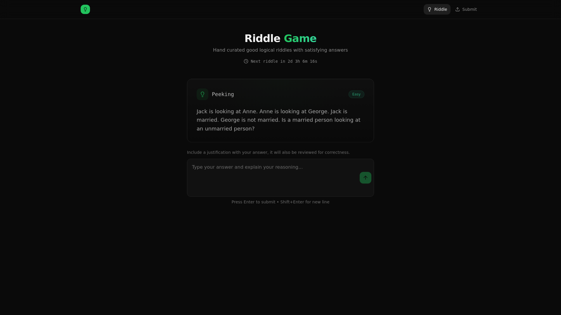 Riddle Game - Weekly Brain Teasers & Daily Challenges