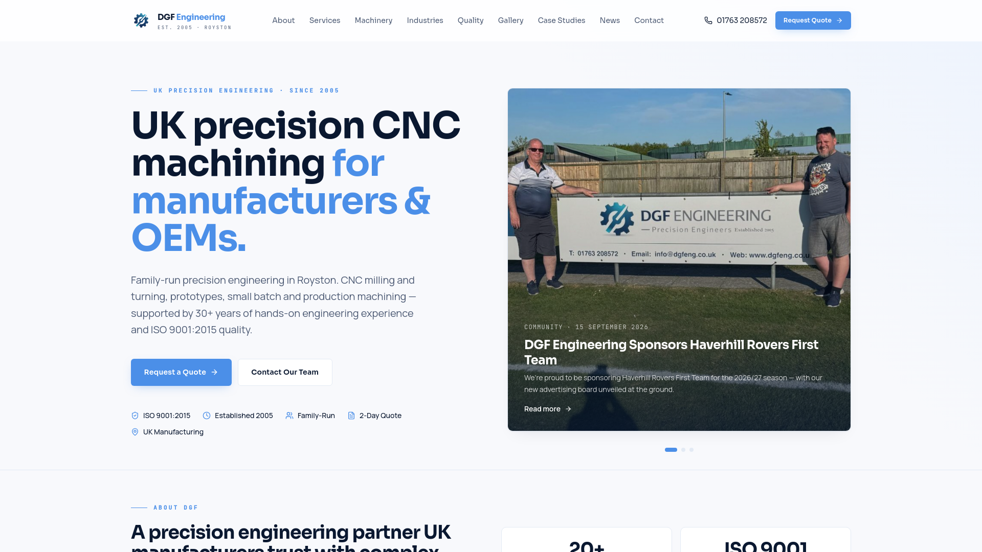 DGF Engineering — UK Precision CNC Machining