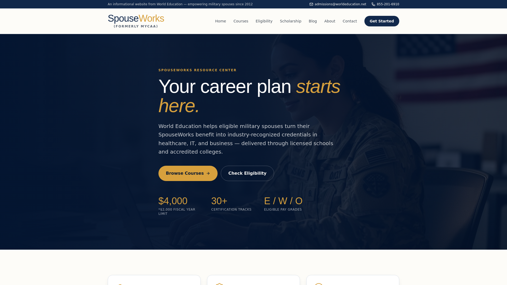 World Education Military Spouse Scholarship | SpouseWorks