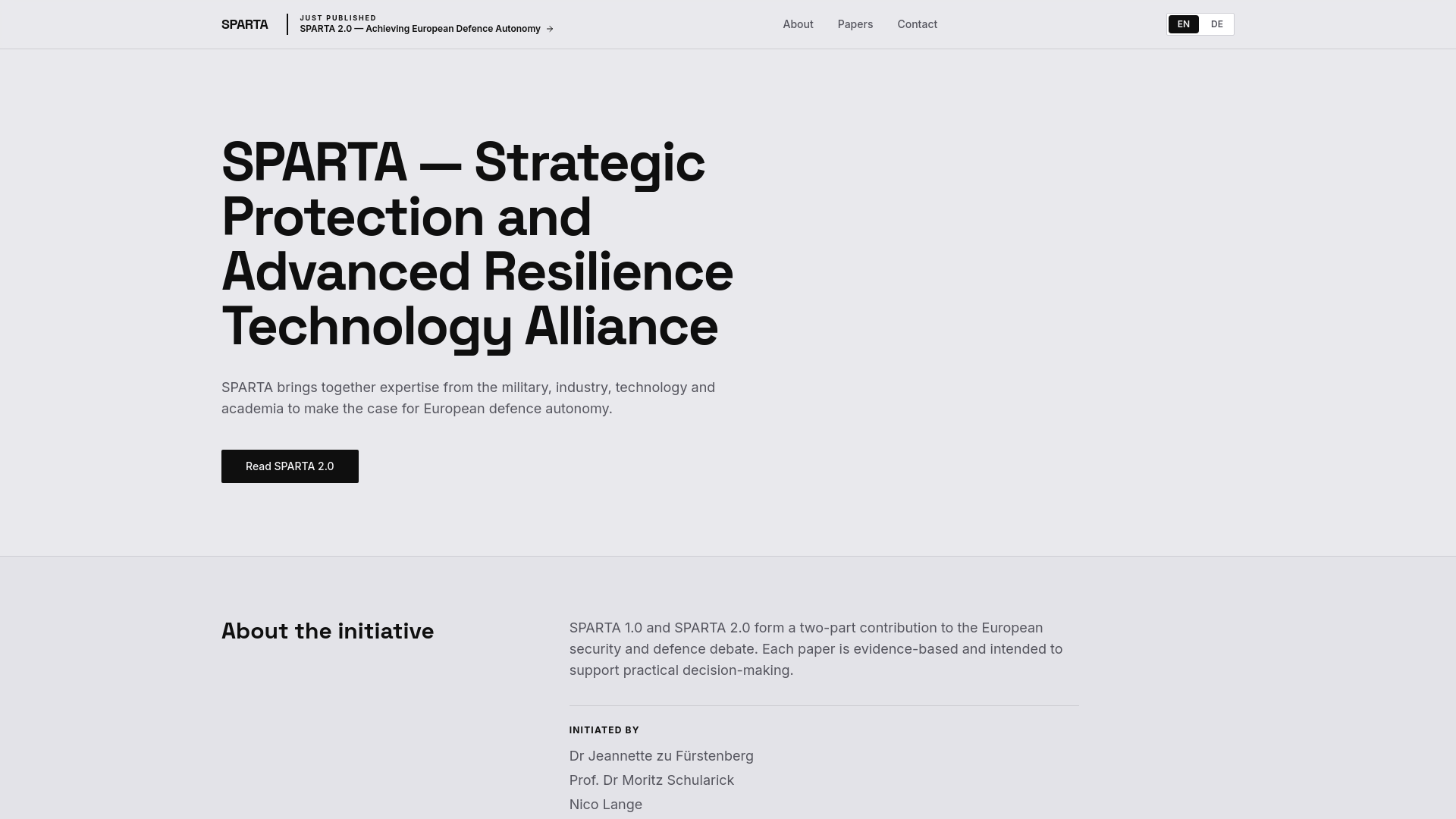 SPARTA — Strategic Protection and Advanced Resilience Technology Alliance