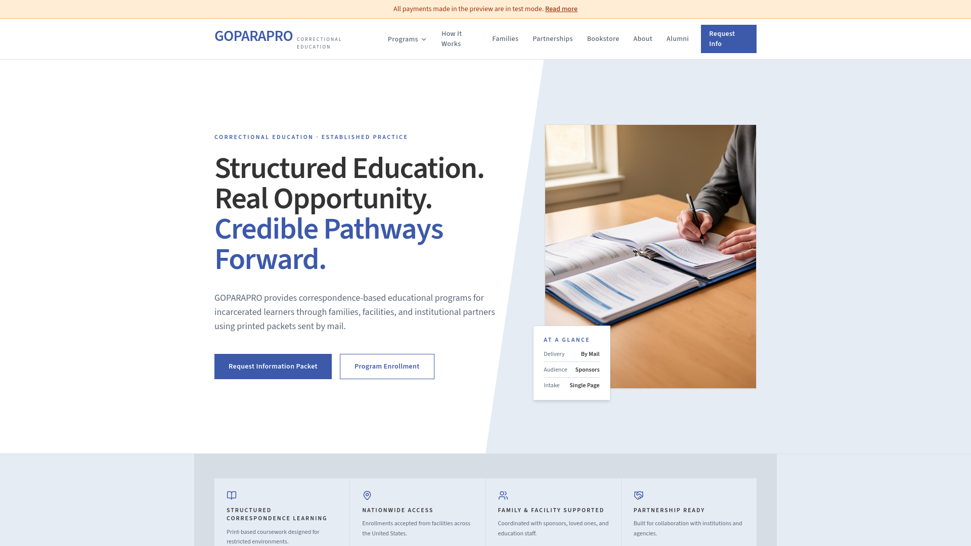 GOPARAPRO — Correctional Education by Correspondence