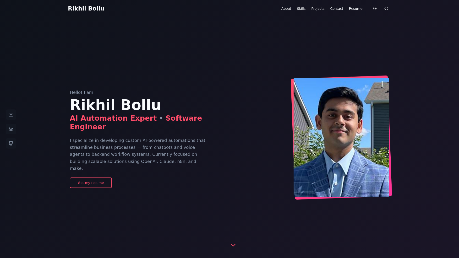 Rikhil Bollu - Software Engineer & Full Stack Developer