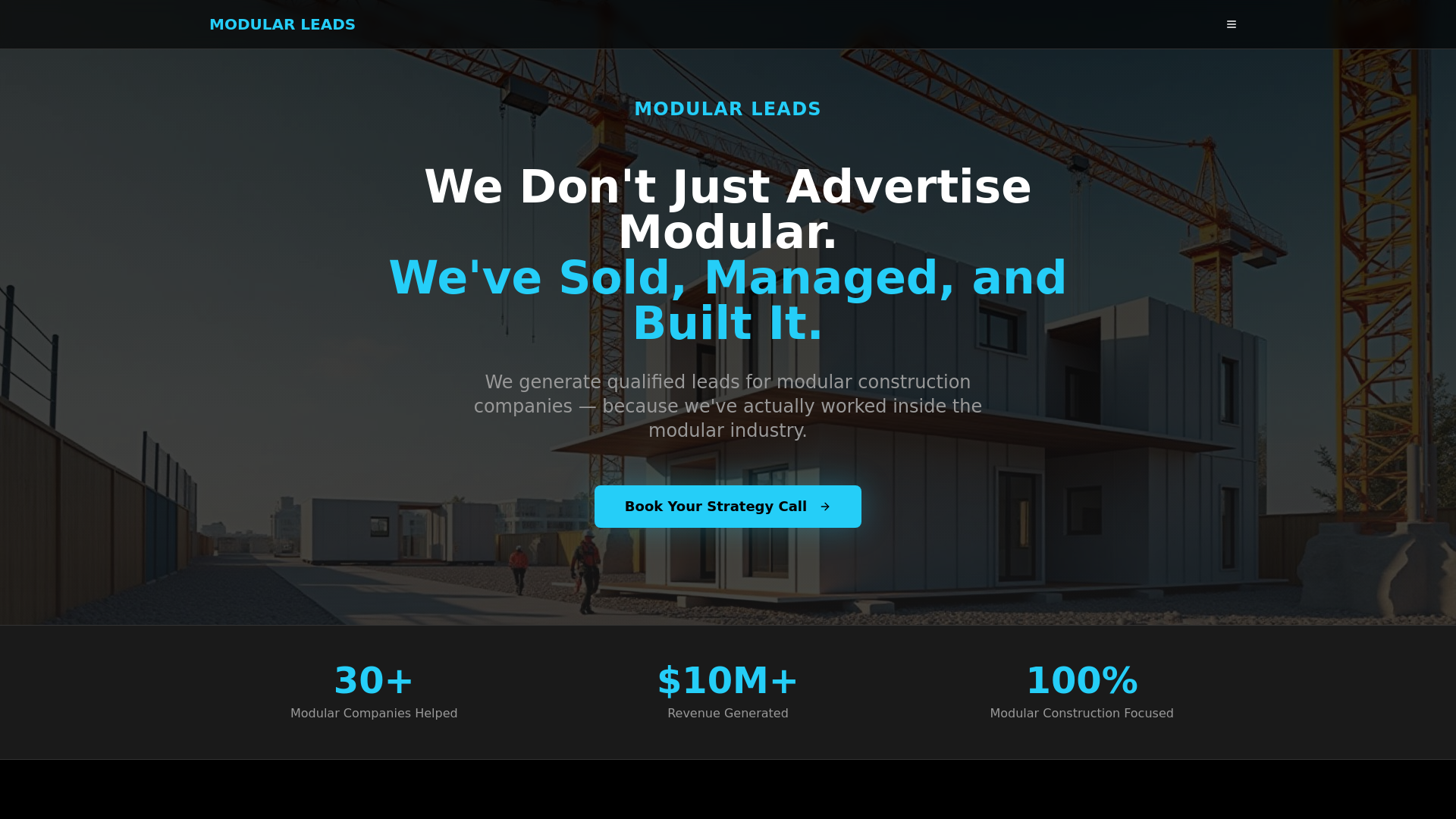 Modular Block Advertising Design Modular Leads - High-Quality Modular Construction Marketing