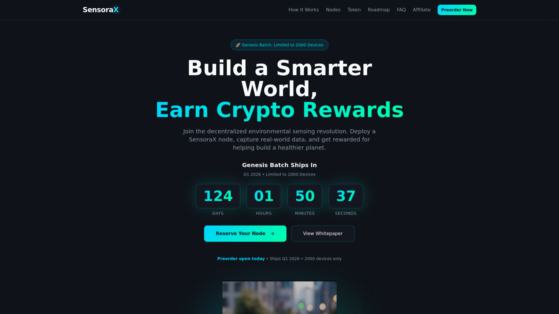 Build a Smarter World, Earn Crypto Rewards | SensoraX DePIN Network