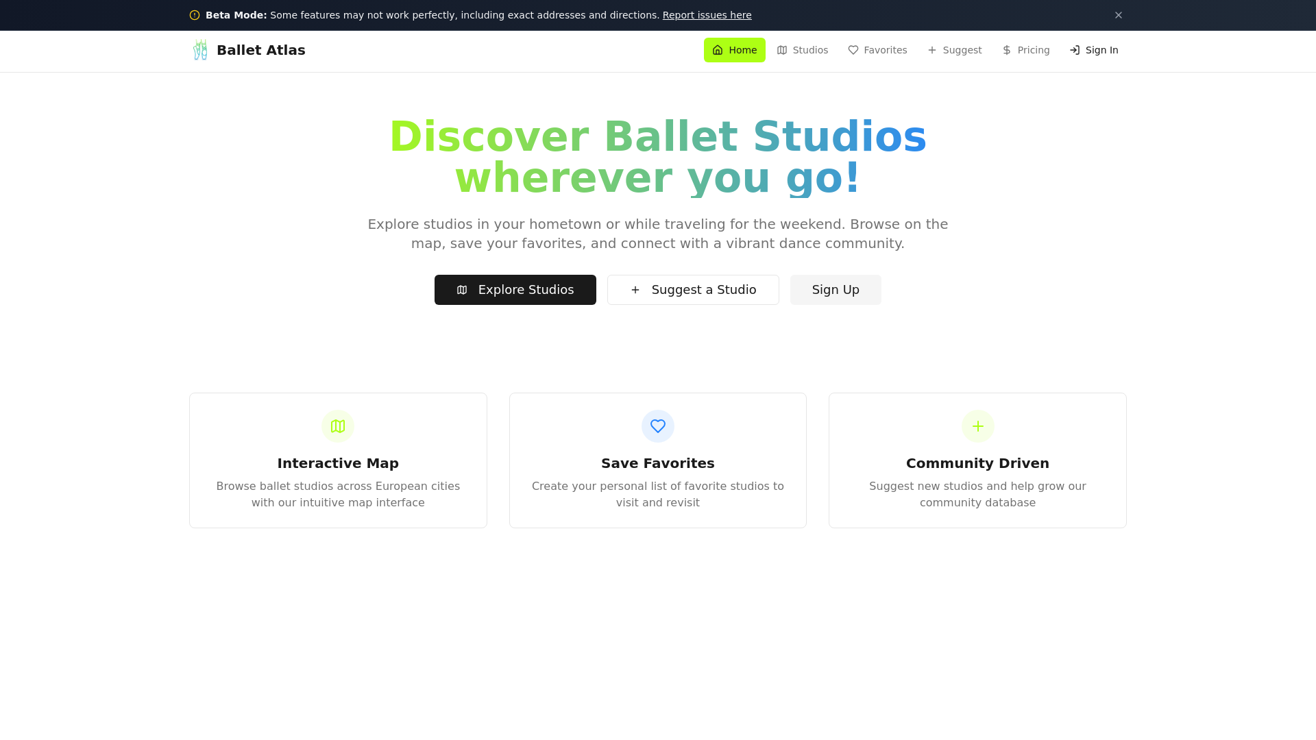 Ballet Atlas - Discover Ballet Studios Worldwide