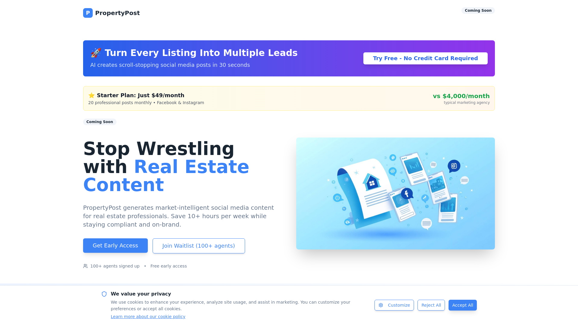 Post Properties PropertyPost - AI-Powered Real Estate Content Creation