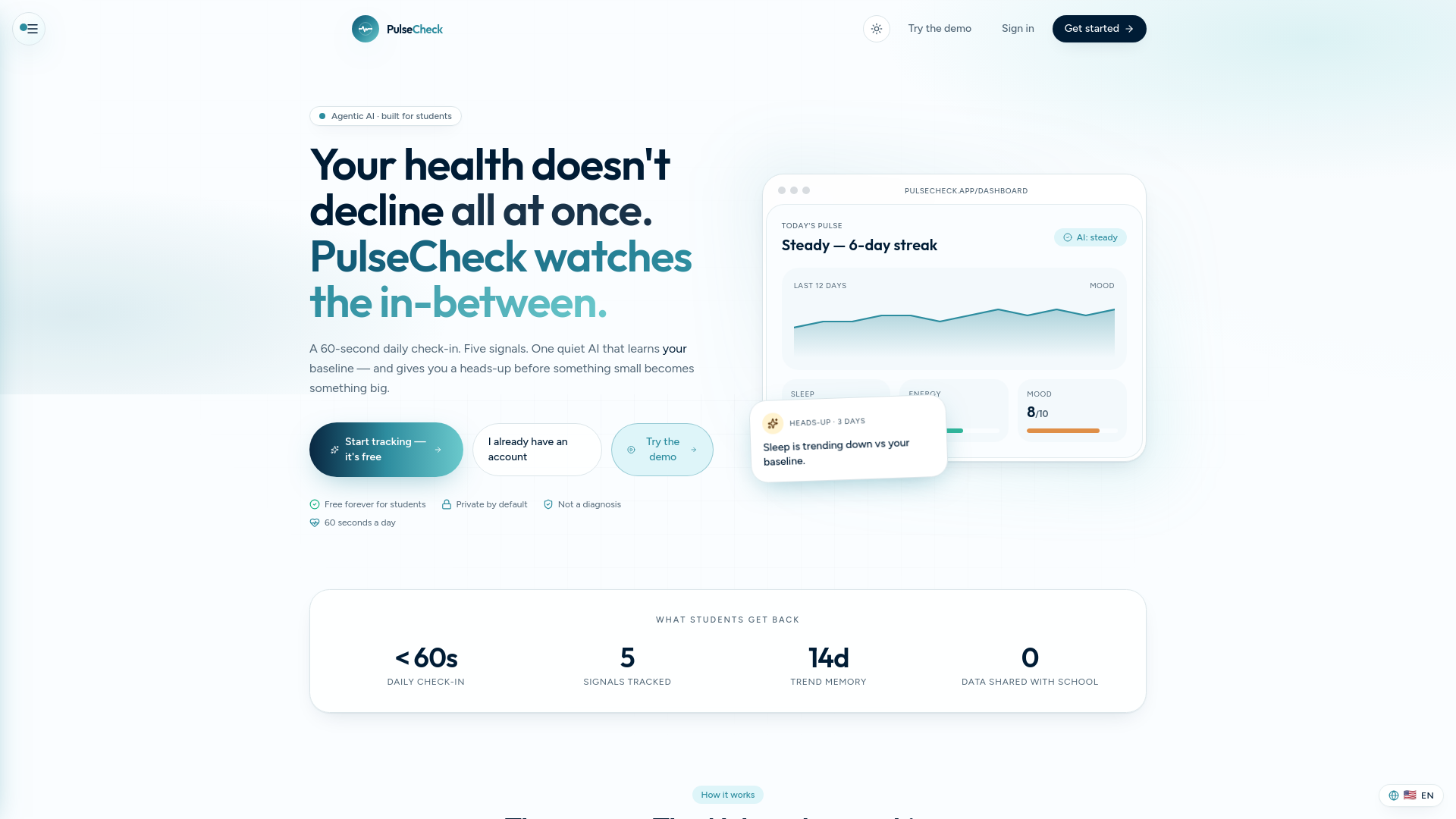 PulseCheck — Your daily health pulse