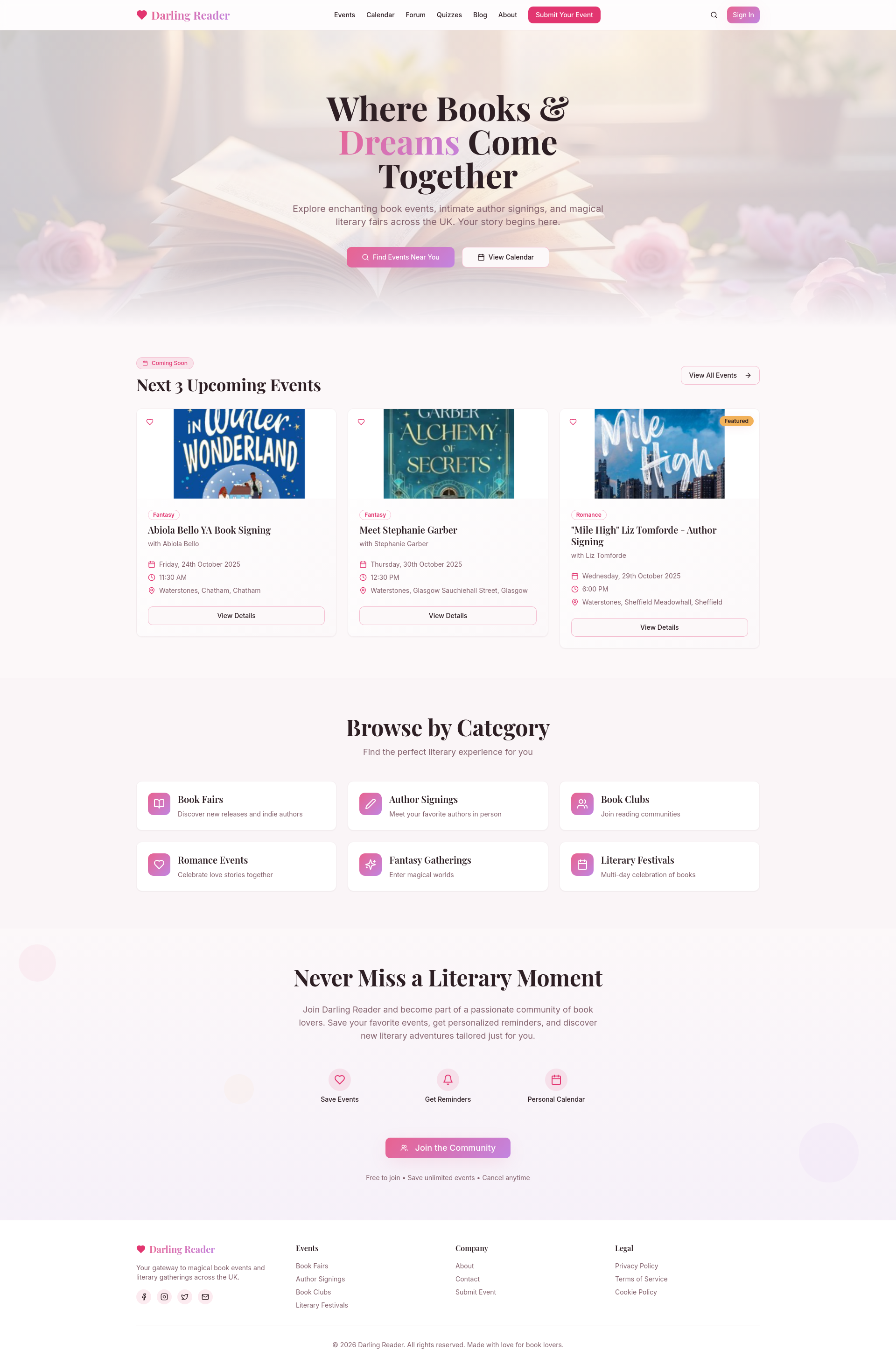 Darling Reader - Discover Book Events & Fairs Across the UK