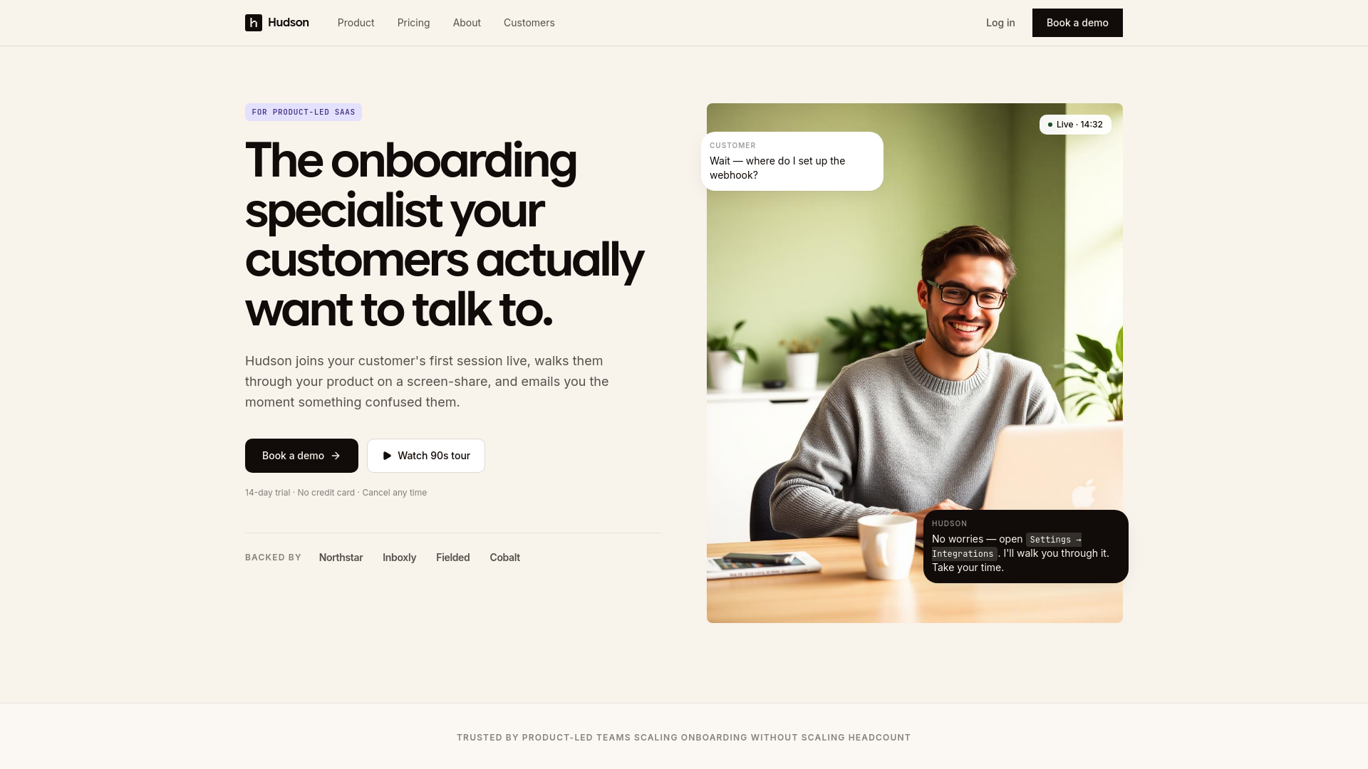 Hudson AI — White-glove onboarding — infinite scale.