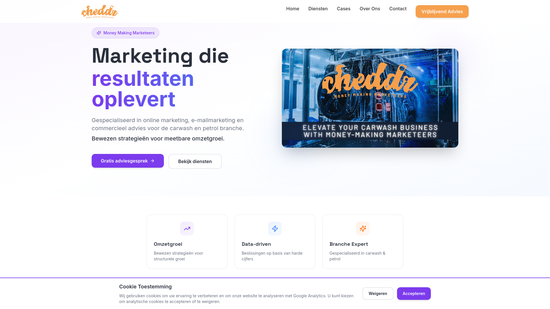 Cheddr | Online Marketing Bureau & Commercieel Advies voor Carwash en Petrol