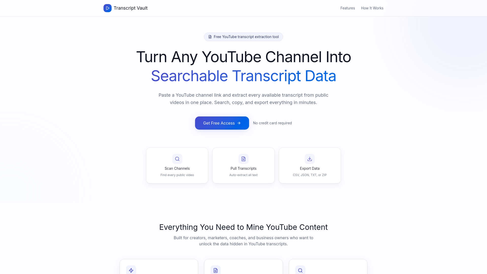 YouTube Transcript Grabber — Extract Transcripts from Any Channel