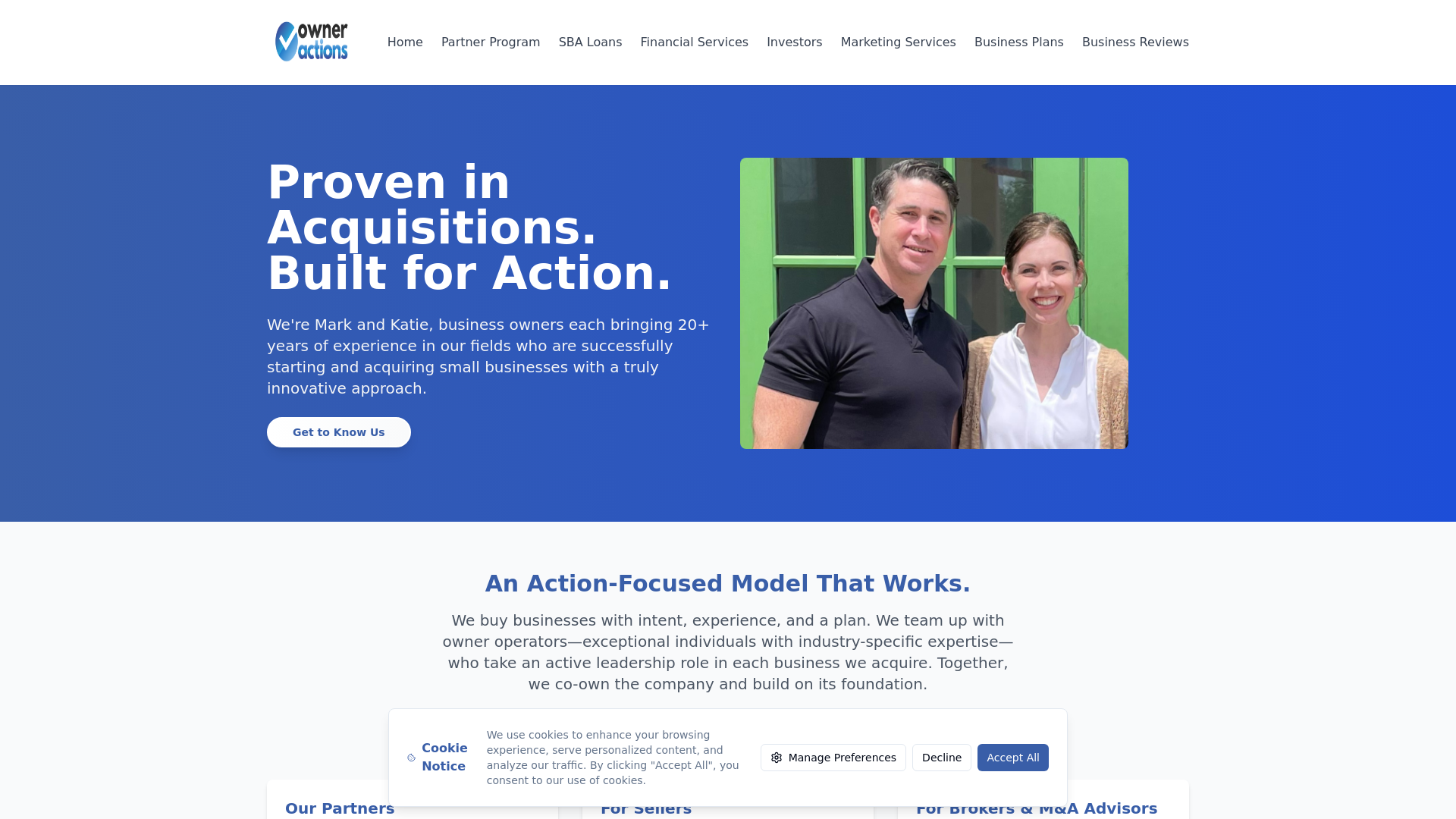 Business Acquisition Experts | Owner Actions - Proven SBA Loan Specialists