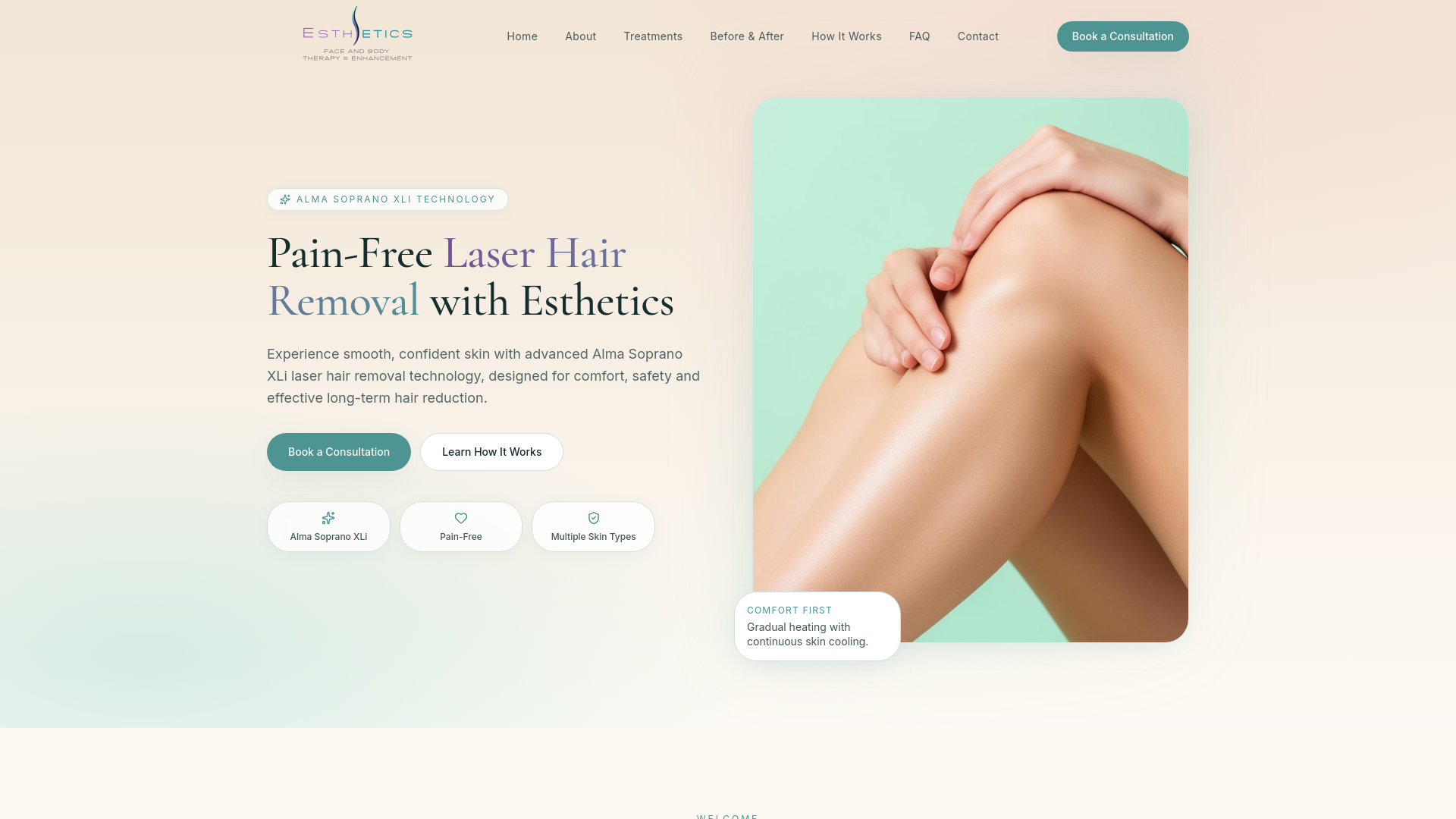 Esthetics | Alma Soprano Pain-Free Laser Hair Removal