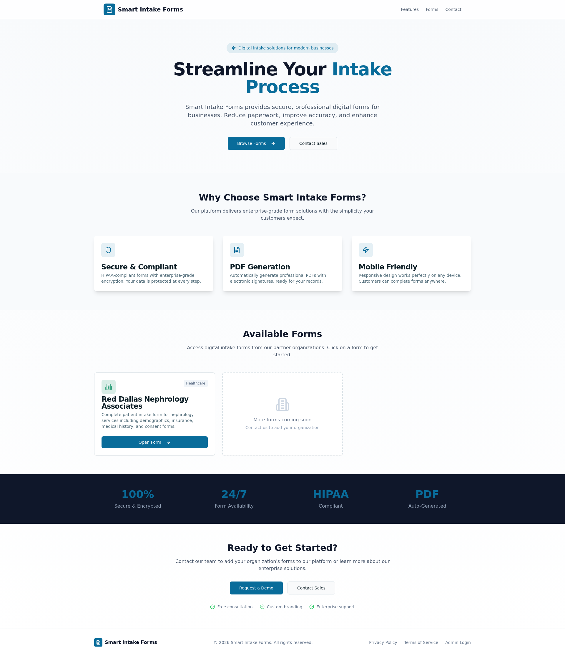 Smart Intake Forms - Digital Patient Intake Solutions