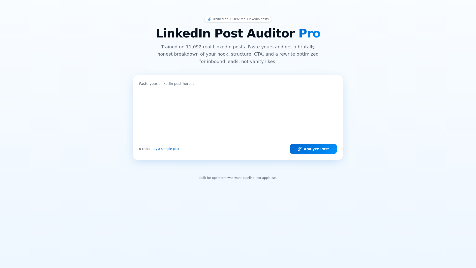 LinkedIn Post Auditor Pro