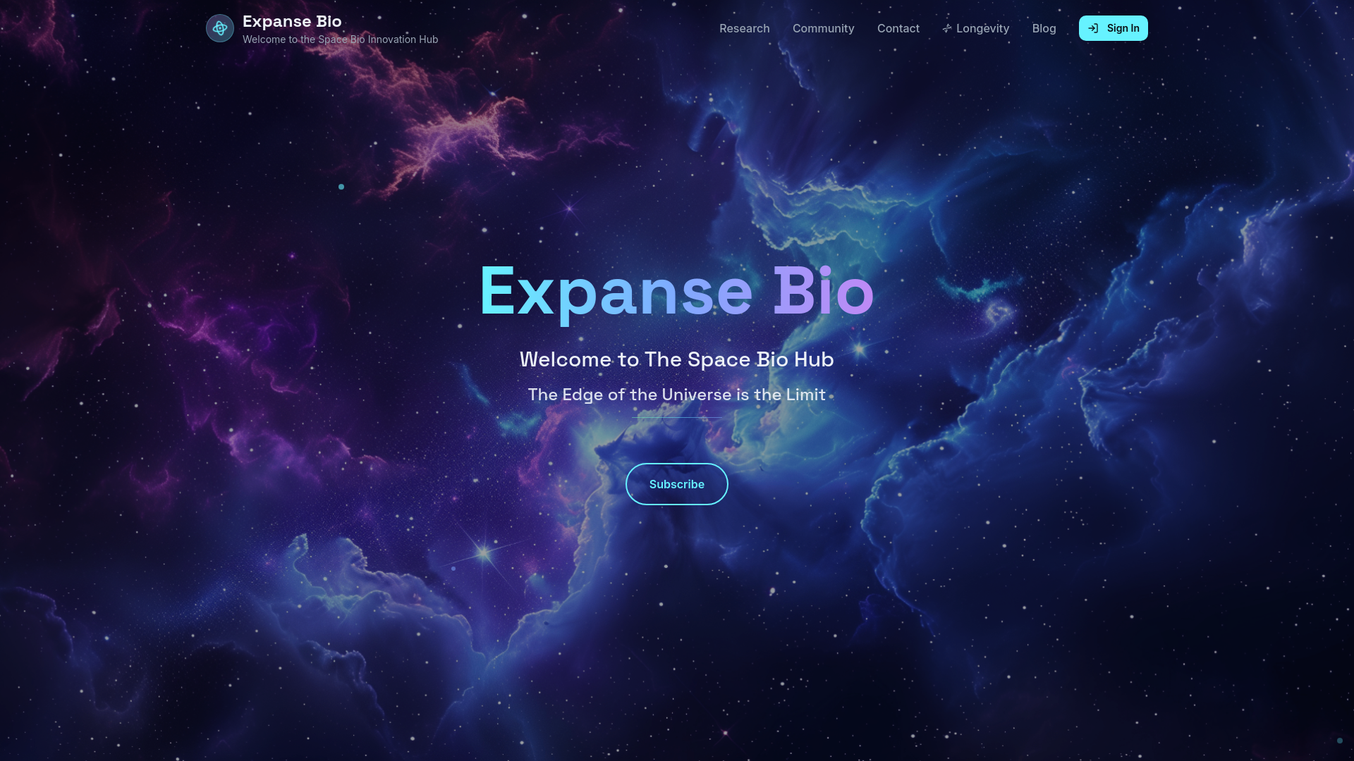 X Expanded Bio Expanse Bio - Space Biotech Hub