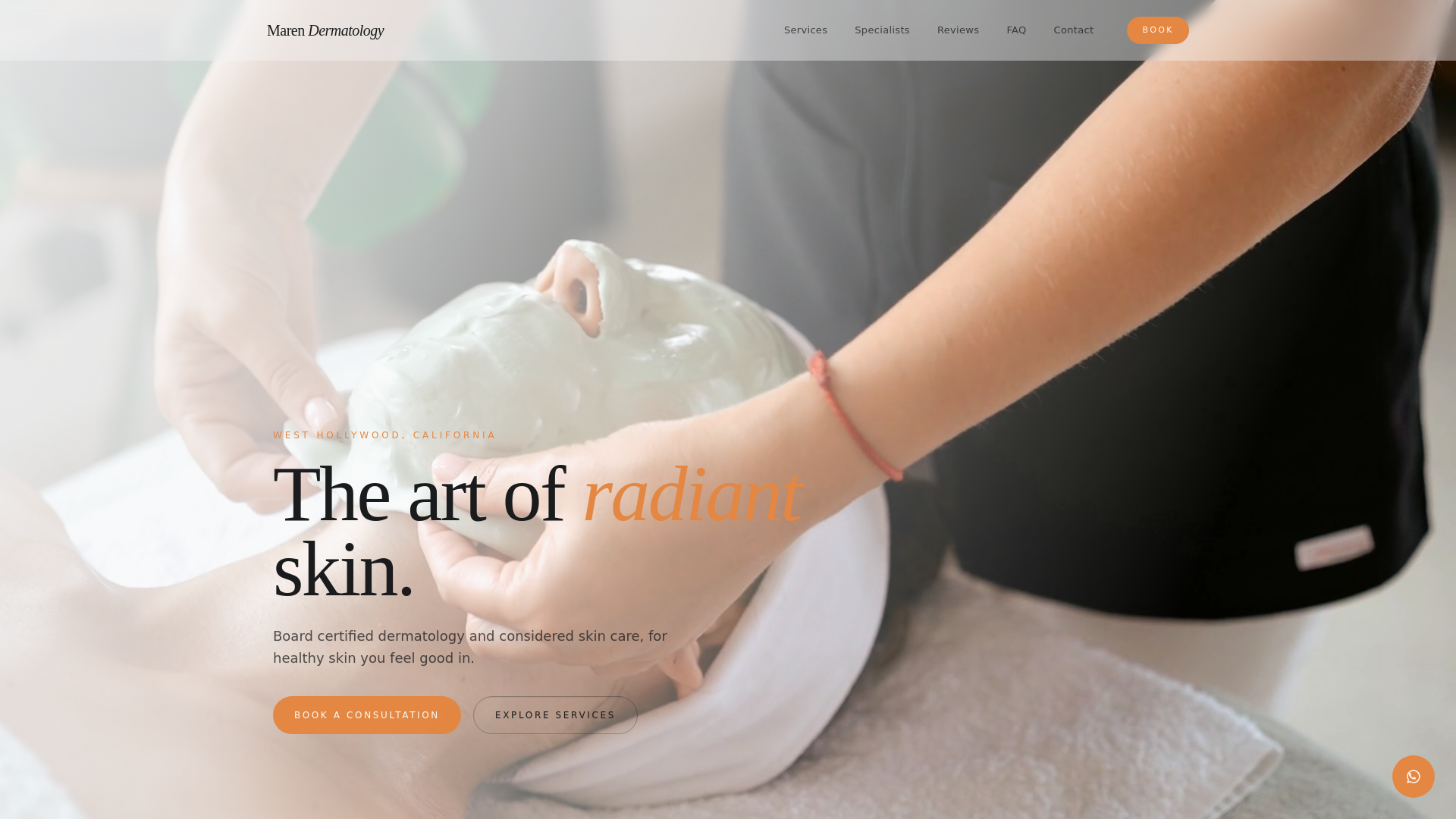 Maren Dermatology website homepage