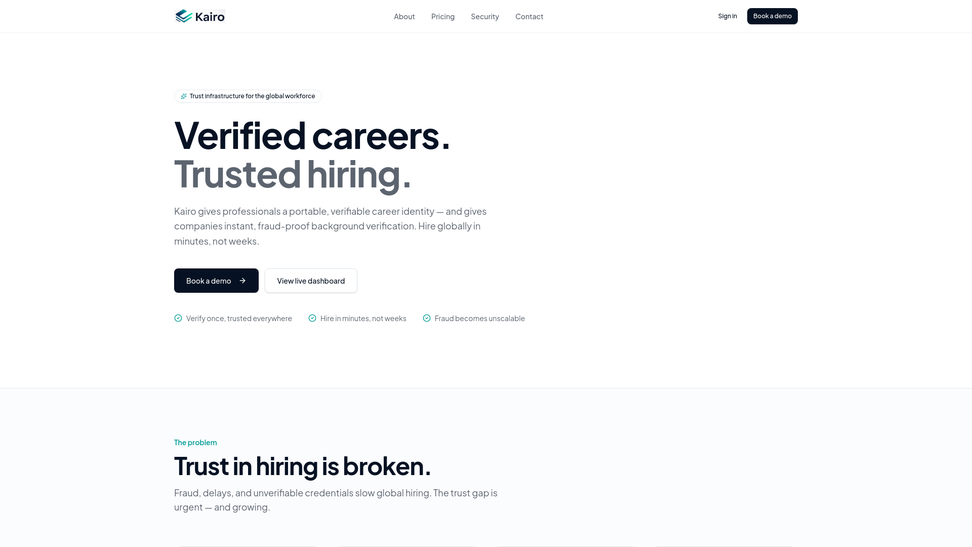 Kairo — AI Verified Professional Identity Platform