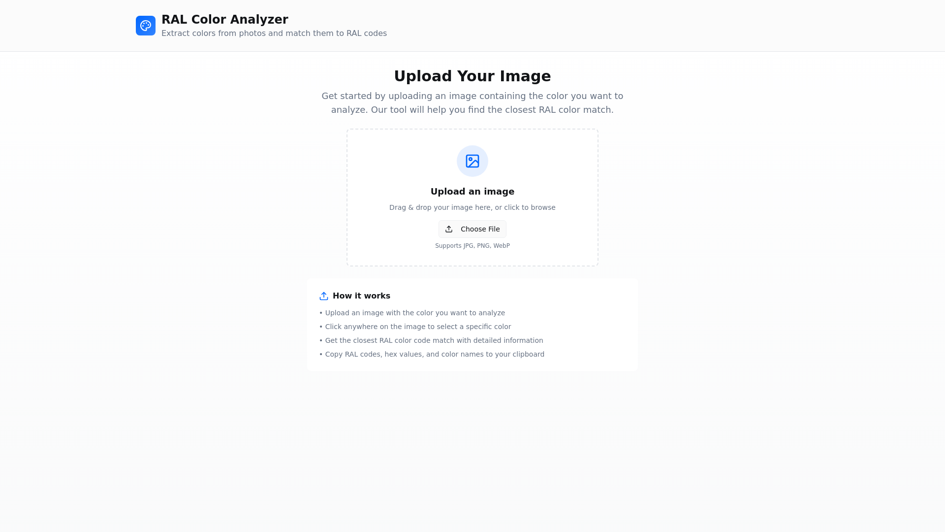 RAL Color Analyzer - Photo to RAL Code