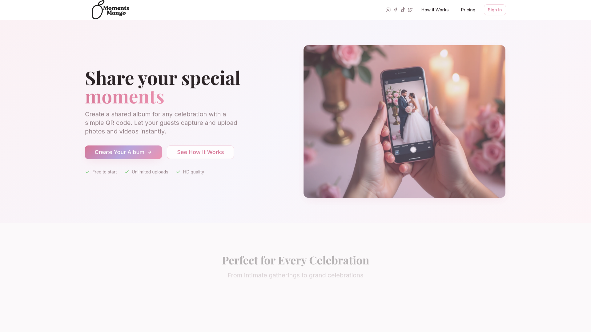 Moments Mango - Share Wedding Photos with QR Codes