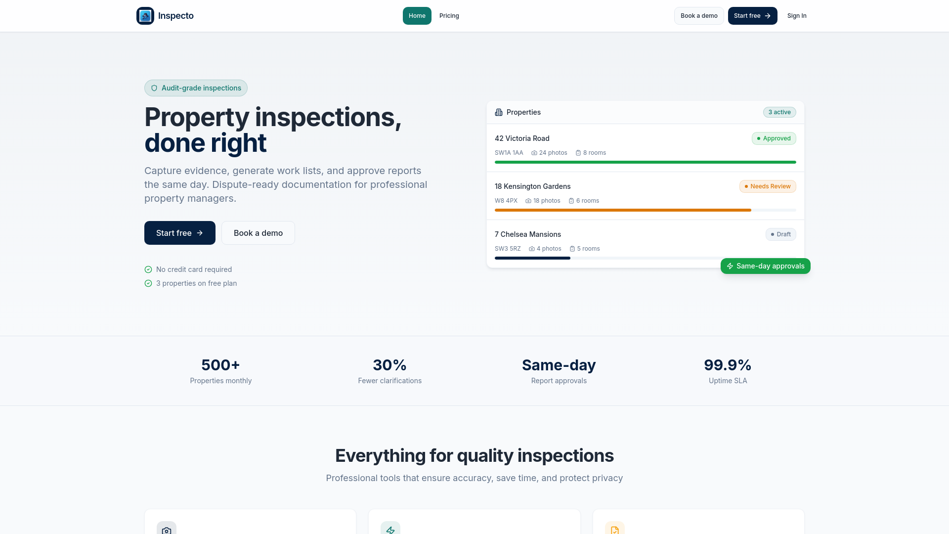 Inspecto - Smart Property Inspection Platform