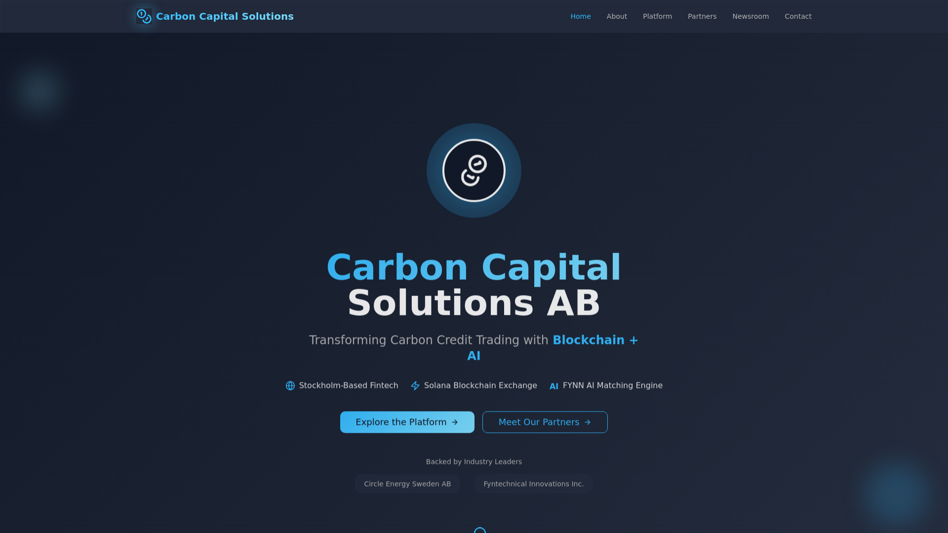 Carbon Capital Solutions AB - AI-Powered Carbon Credit Exchange