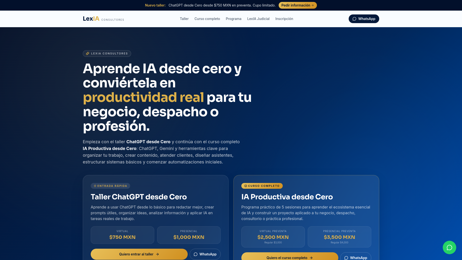 IA Productiva desde Cero | Curso de IA para Negocios y Profesionistas ...