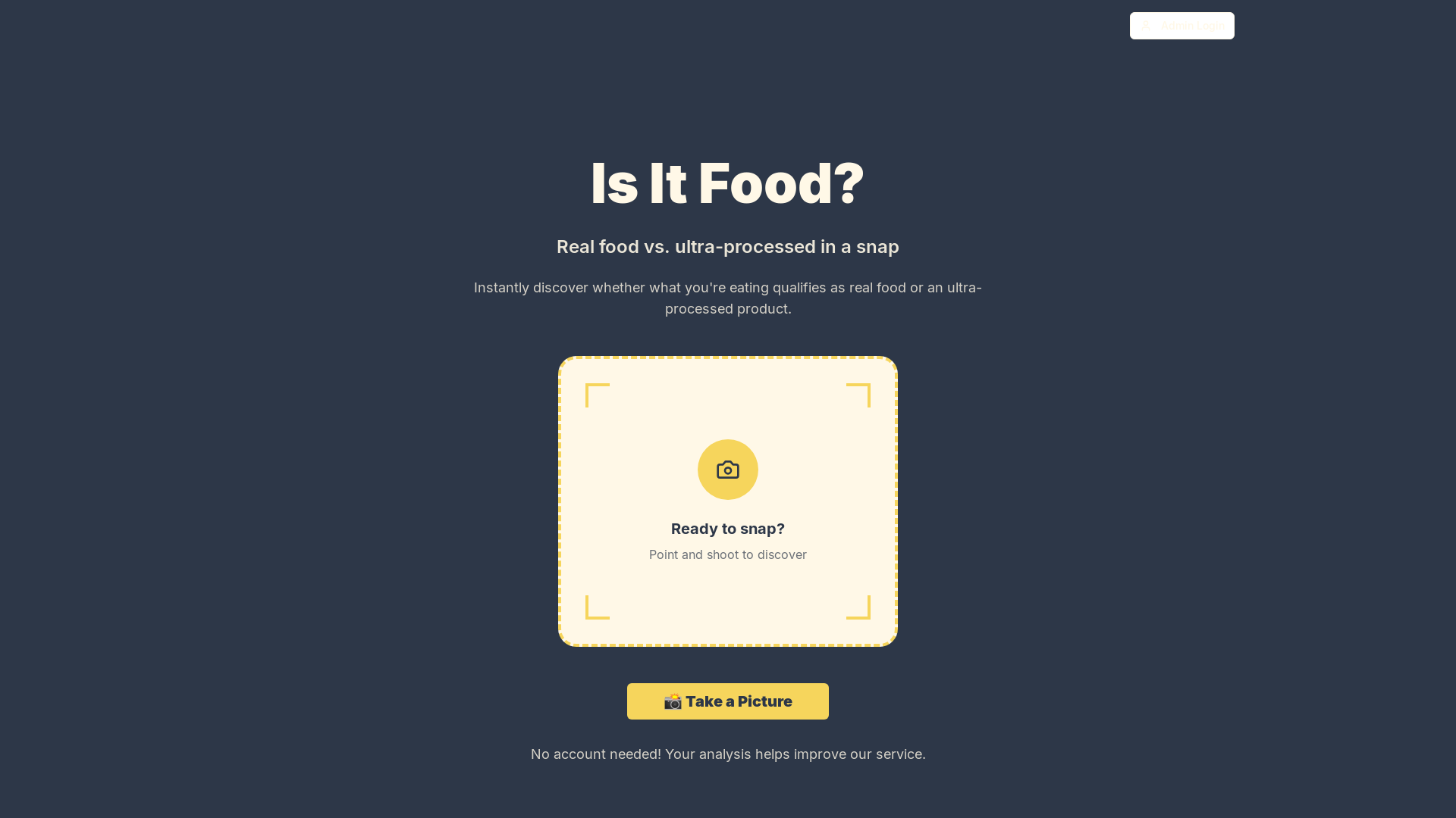 Is It Food? - Real food vs. ultra-processed in a snap
