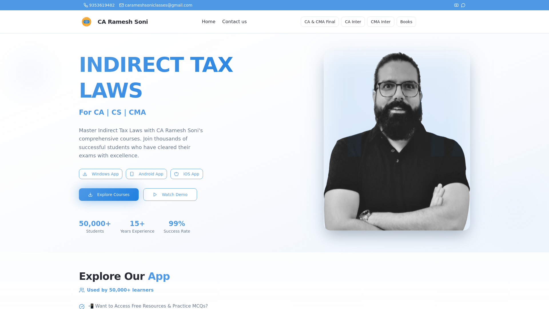 CA Ramesh Soni - Indirect Tax Laws Expert | CA, CS, CMA Classes