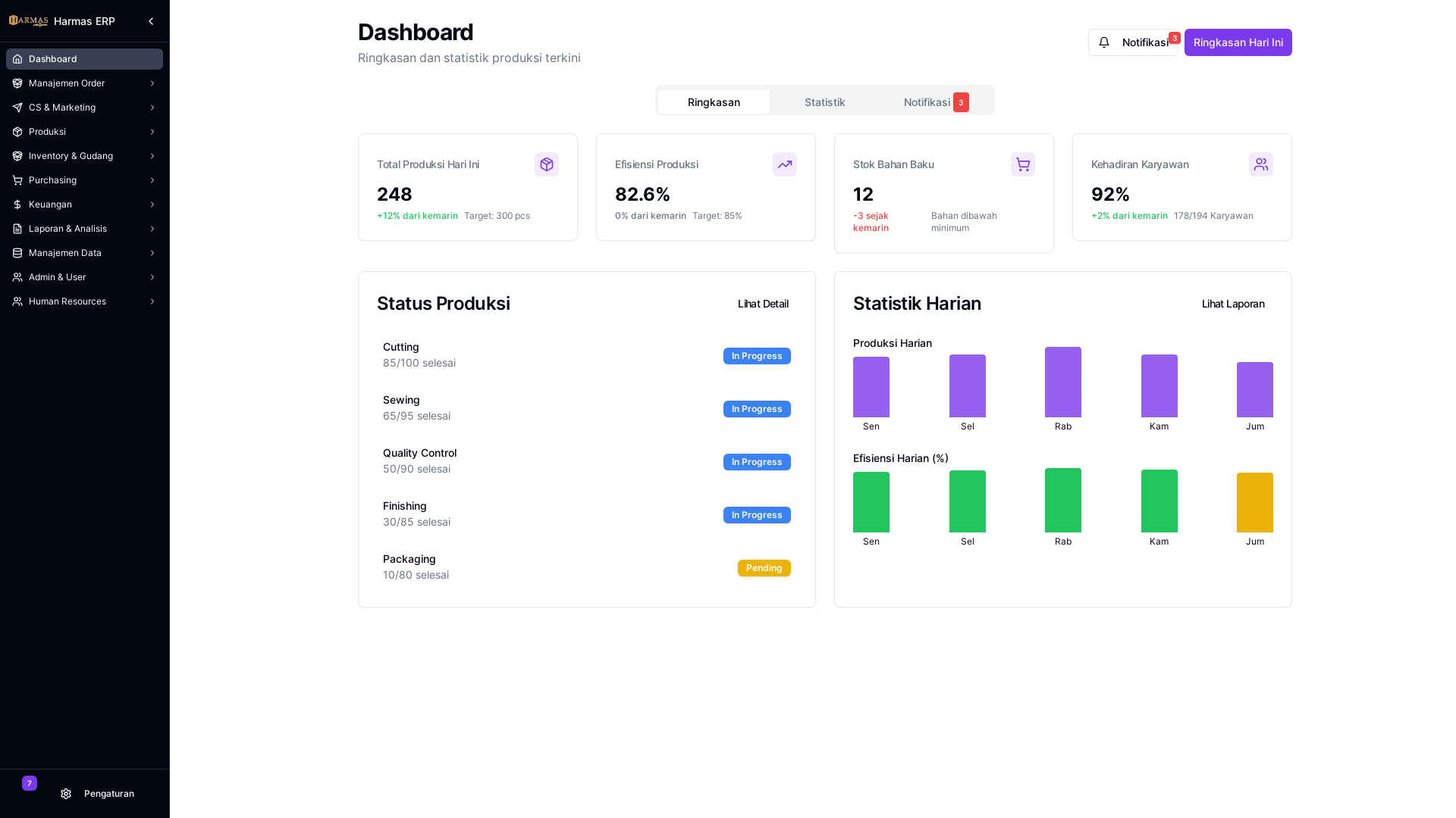 Modern Manufacturing & Production Management Platform